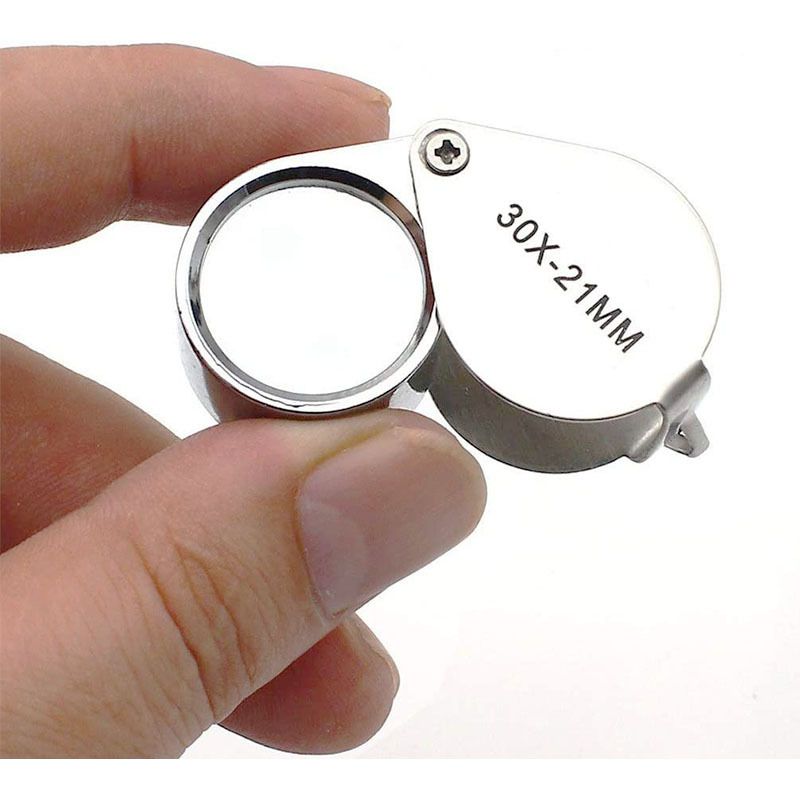 Foldable metal Pocket Jewelry Loupe 30x 21mm Jewelers Eye Magnifying Glass Magnifier Detail magnifying glass — image 2