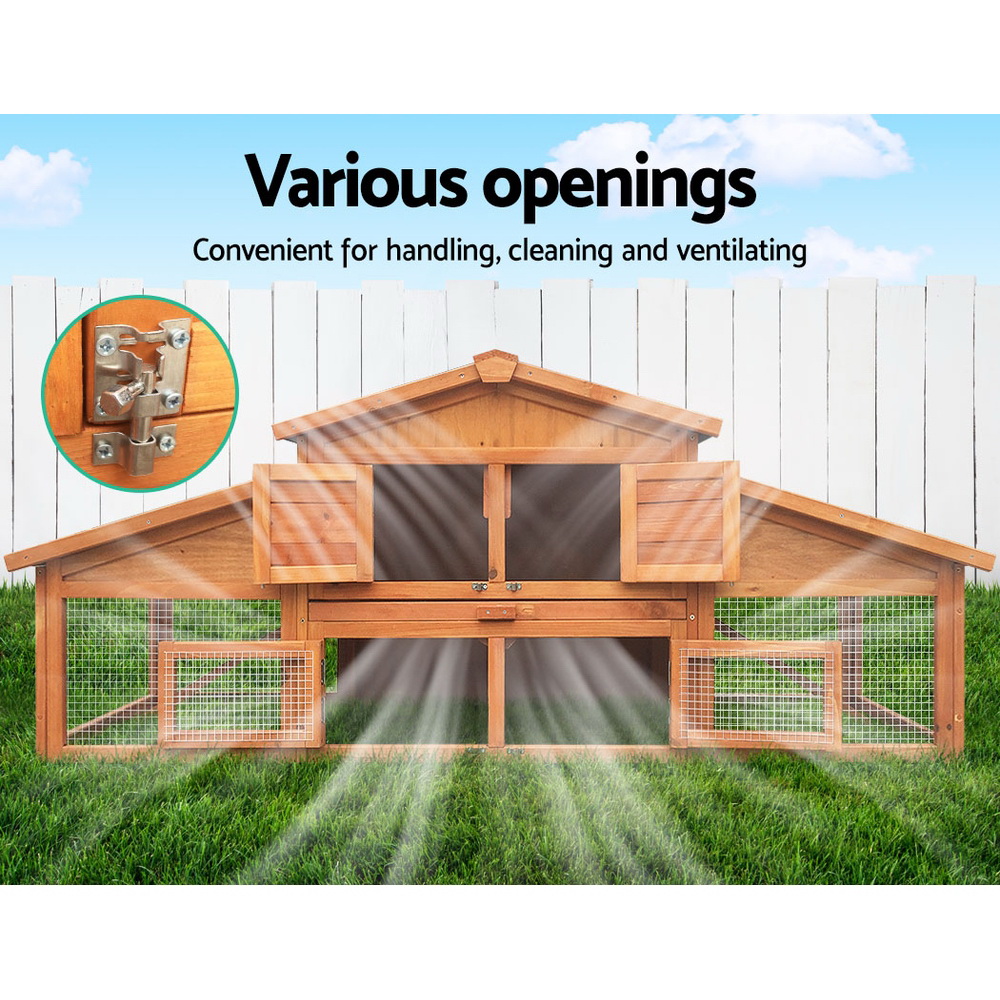 i.Pet Chicken Coop Rabbit Hutch 169cm x 52cm x 72cm Large Chicken Coop Wooden House Run Cage โ image 6