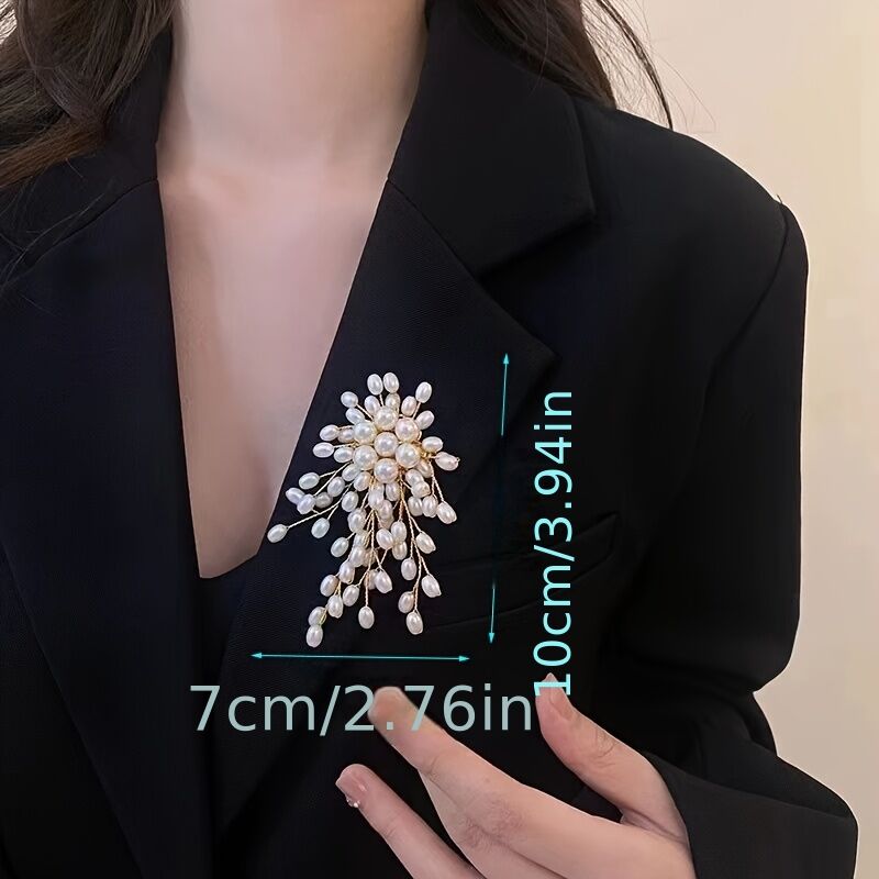 Pearl Firework Brooch, Elegant and Luxurious Corsage with a Sophisticated Sense of Style for Suits, Sweaters, Coats, and Outerwear Decoration Pin — image 2
