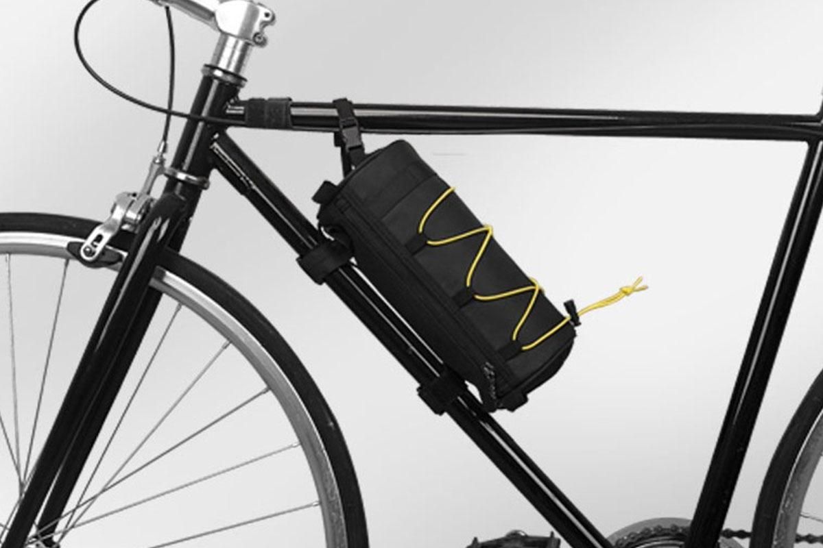 Bike Handlebar Bag Front Bike Bags Handlebar Storage Pouch Pack with Shoulder Strap - Yellow — image 4