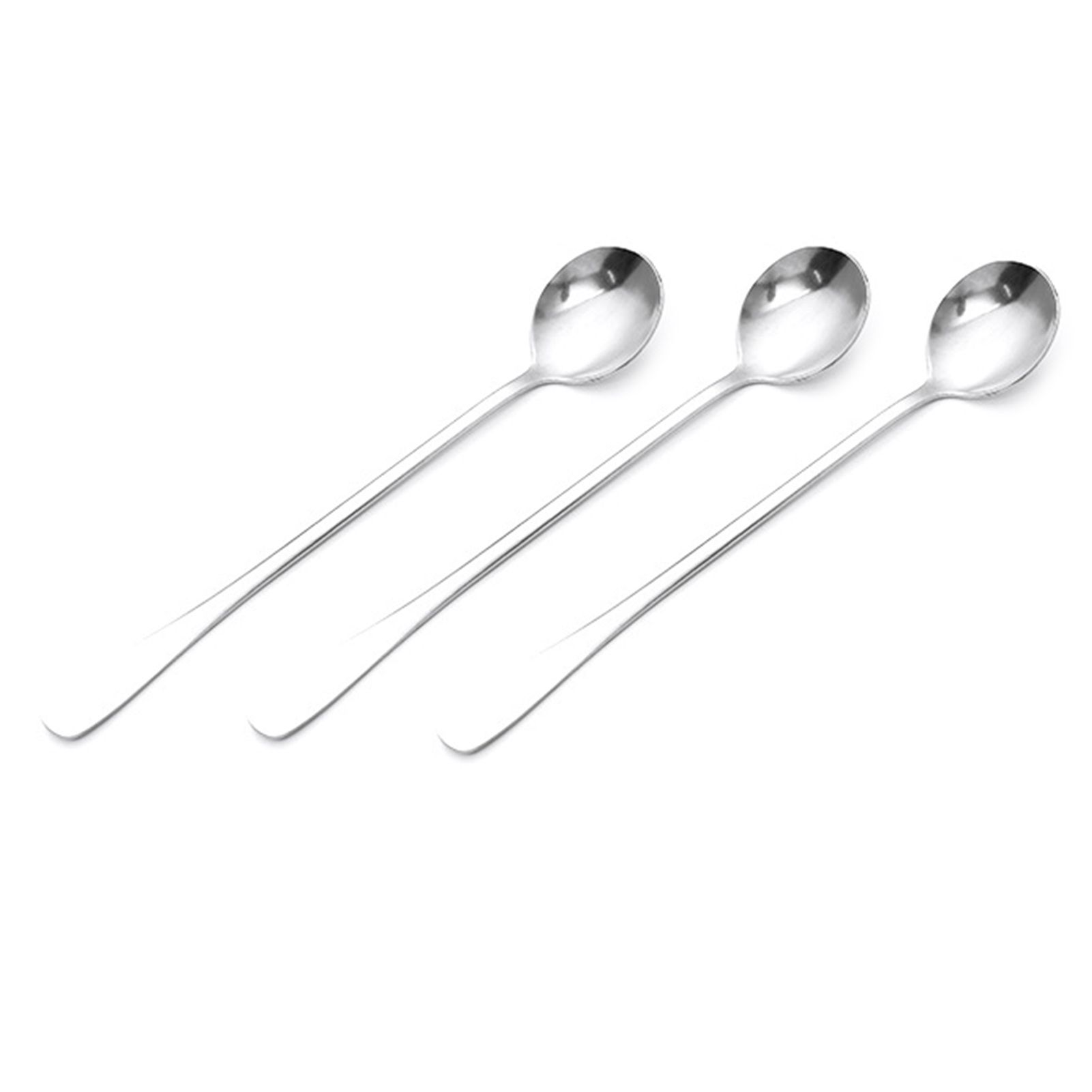 3Pcs Stainless Steel Long Handle Spoon Coffee Ice Tea Ice Cream Spoon for Bar Home Party Round Head โ image 4