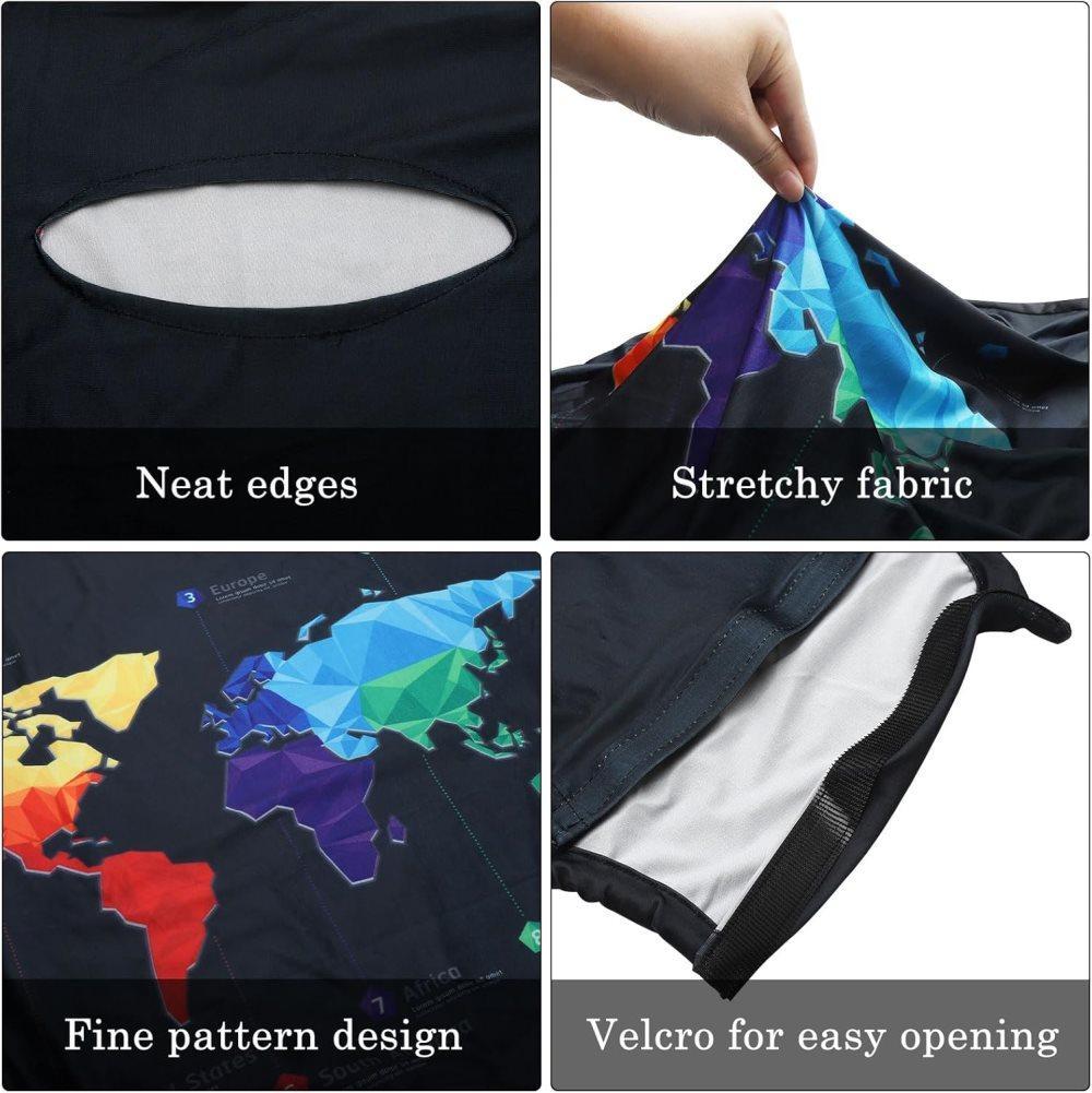 Black Elastic Suitcase Cover for Travel Luggage, Scratch Resistant, M (22-24 inch) — image 4