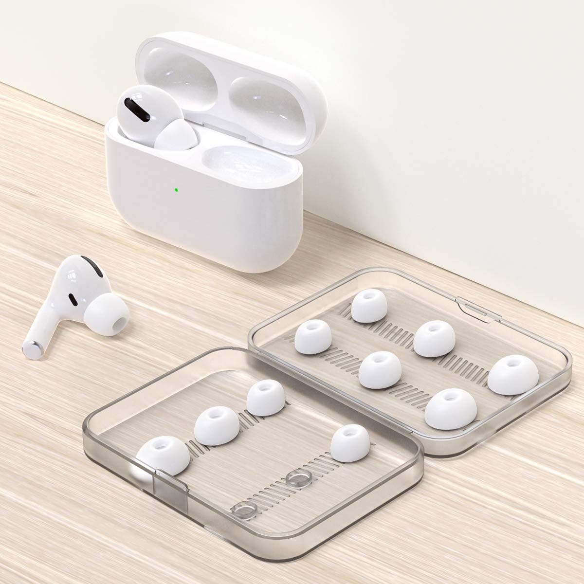 Replacement Ear Tips Accessory Silicon and Memory Foam Ear Buds Tips with Storage Box (White 6 Pair Memory Foam) β image 5