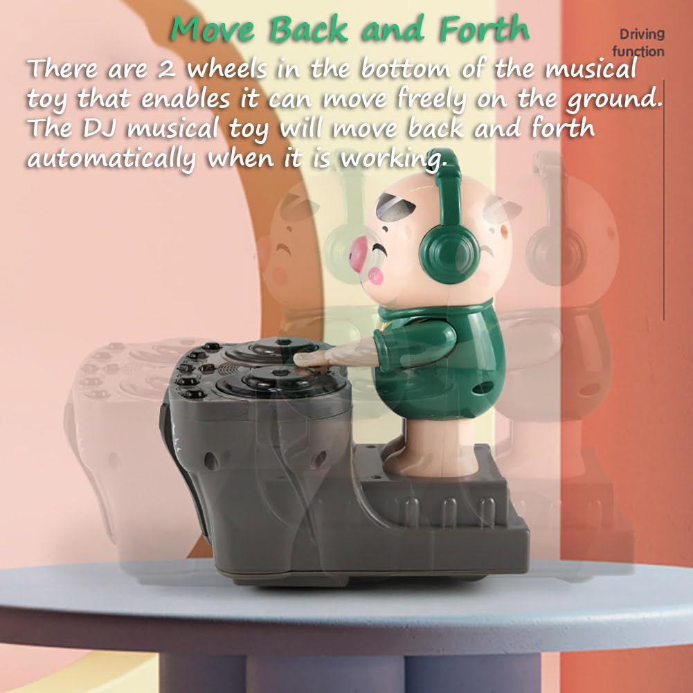 DJ Swinging Piggy Toy with Light and Music Cute Dancing Pig Light up Toys 3 Songs Available DJ Bouncing Piggy Sing — image 4