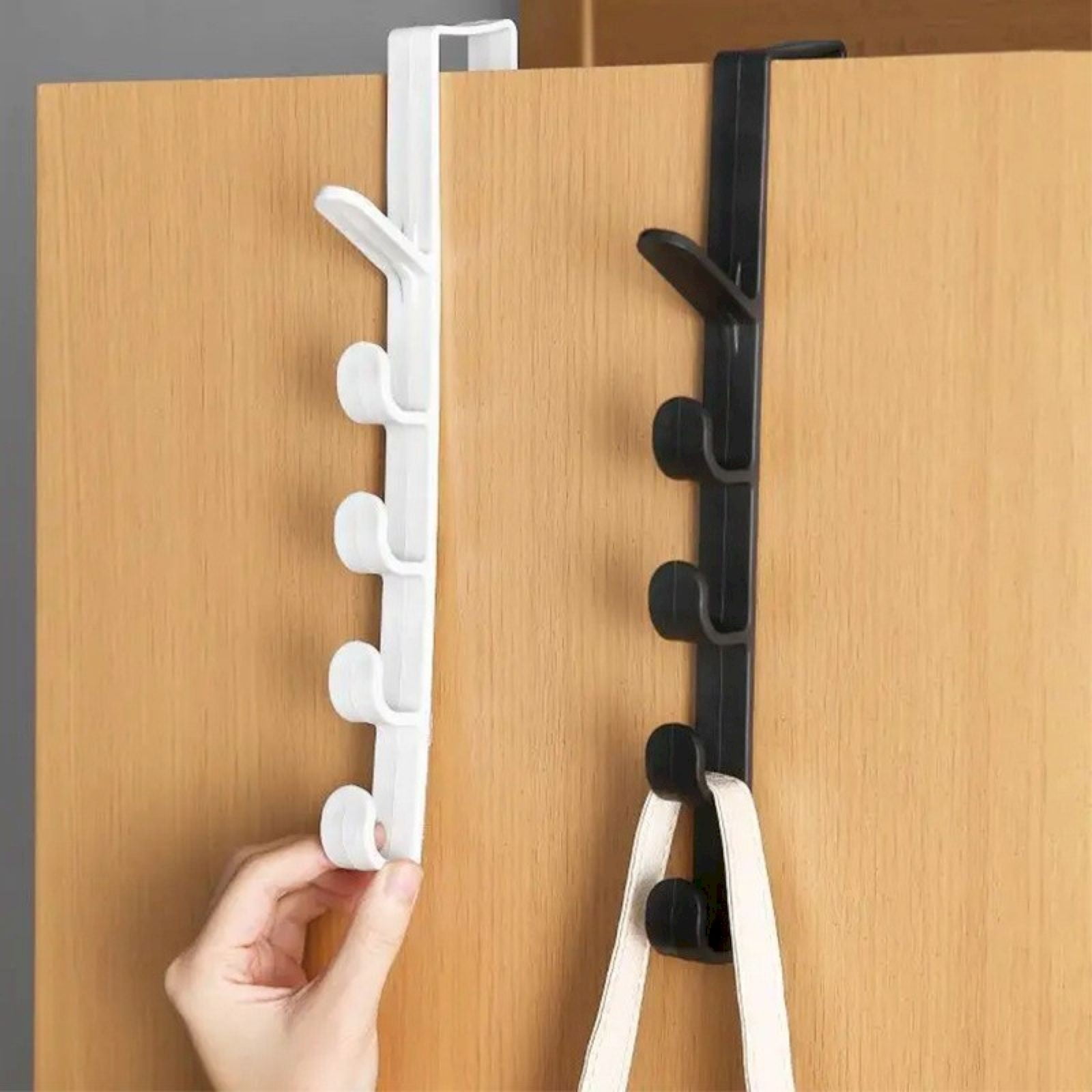 1 Piece Over The Door Organizer Hooks, 5 Layers Heavy Duty Hats Hanger, Purse Organizer Vertical Hanging Coat, Black, 28 × 2 × 4.5 cm — image 3