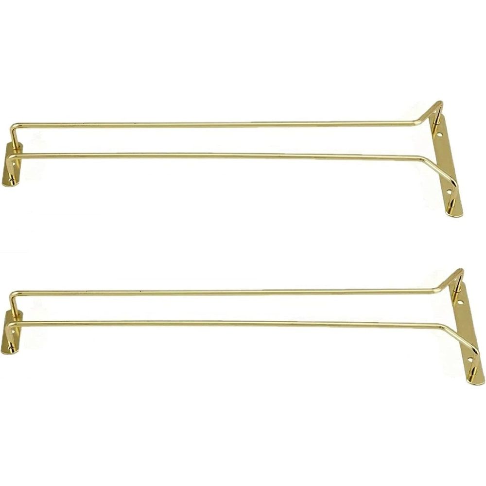 35cm Gold Wine Glass Rack, Under Cabinet Wine Glass Holder Stainless Steel Stemware Rack - Hanging Stemware Holder for Cabinet Kitchen Bar, Set of 2 — image 2