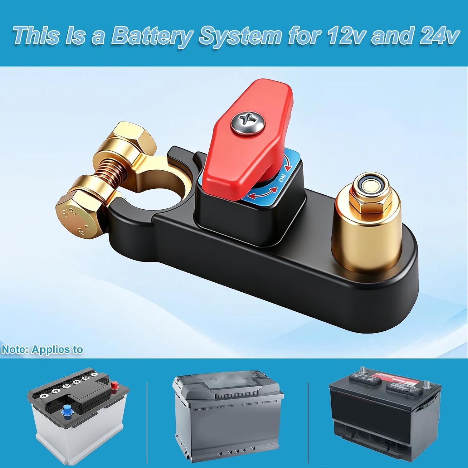 12V-24V Car Battery Cut-Off Switch, Adjustable Pure Copper Power Disconnect Breaker for Cars, Trucks, Boats and RVs — image 4