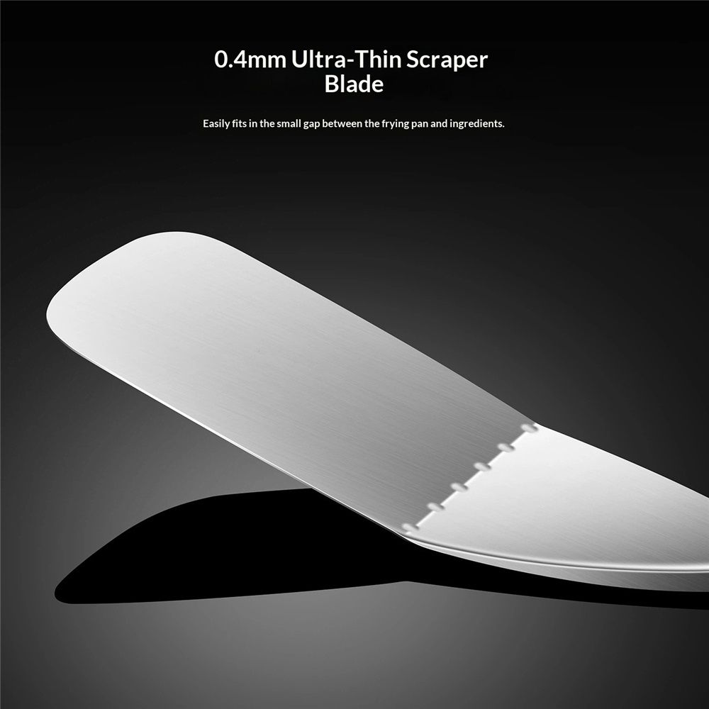 Handle Flexible Grill Turner/Spatula, Easy Grip Ergonomic Handle Turning Kitchen Gadget Serve Turner(silvery) — image 3