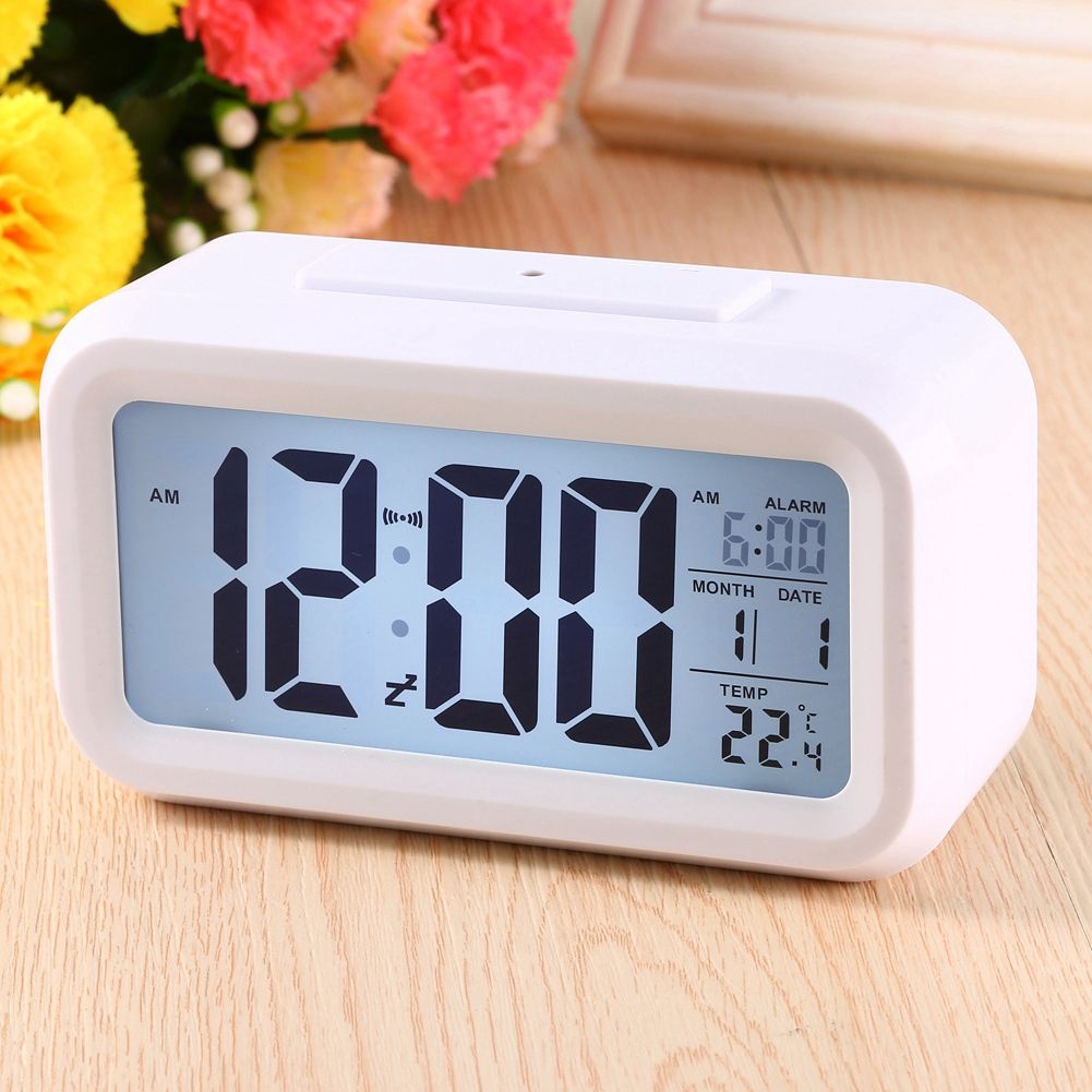 LED Backlight Digital Snooze Desk Alarm Clock Temperature Calendar Display Local — image 4
