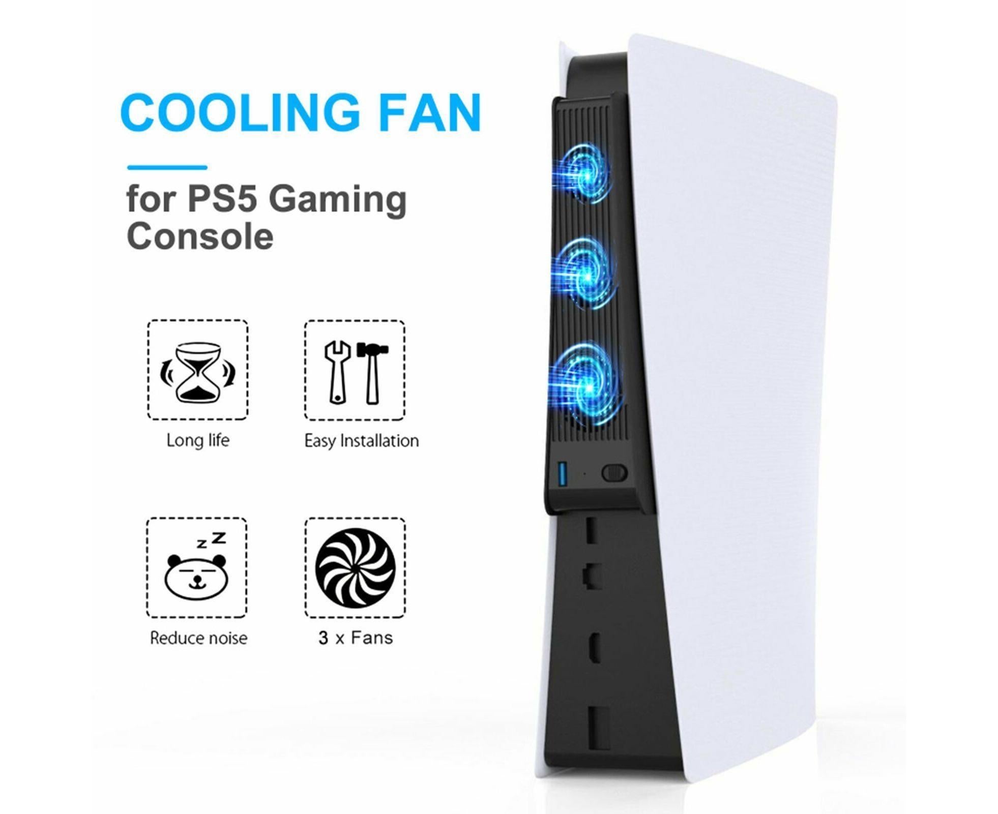 Portable 3 Fans Game Console Cooling Fan Playstation Accessories for PS5 DE/UHD Version Black โ image 2