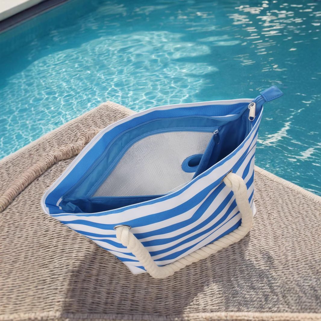 Beach Wine Tote with Insulated Bladder Bags, Leakproof Carrier for 1 Bottles, Perfect for Travel, Party, or Dinner (Blue+1 inner container) β image 2
