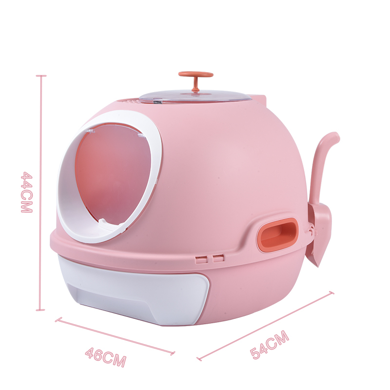 YES4PETS Cat Toilet Litter Box Tray House W Sky window Drawer Photocatalyst Purifier Pink โ image 3
