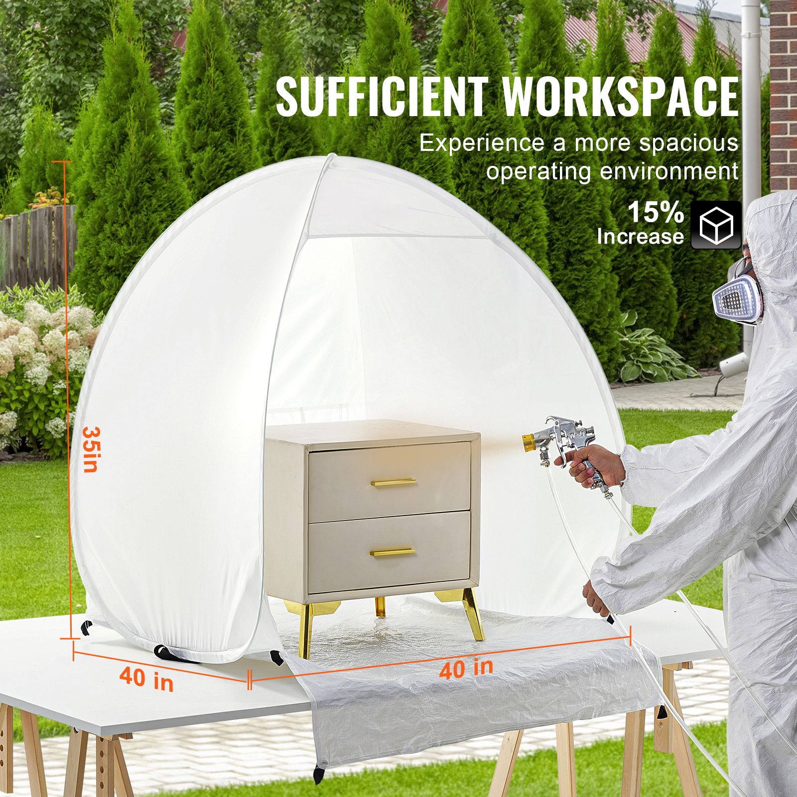Spray Paint Shelter Portable Spray Paint Tent Booth 3.3 x 2.9 x 3.3ft Pop Up โ image 3