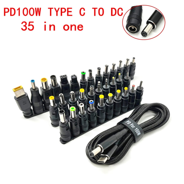 TypeC PD Charging Cable Cord Usb-C DC Power Converter to 34 Plugs Male for Laptop Charger Power — image 2