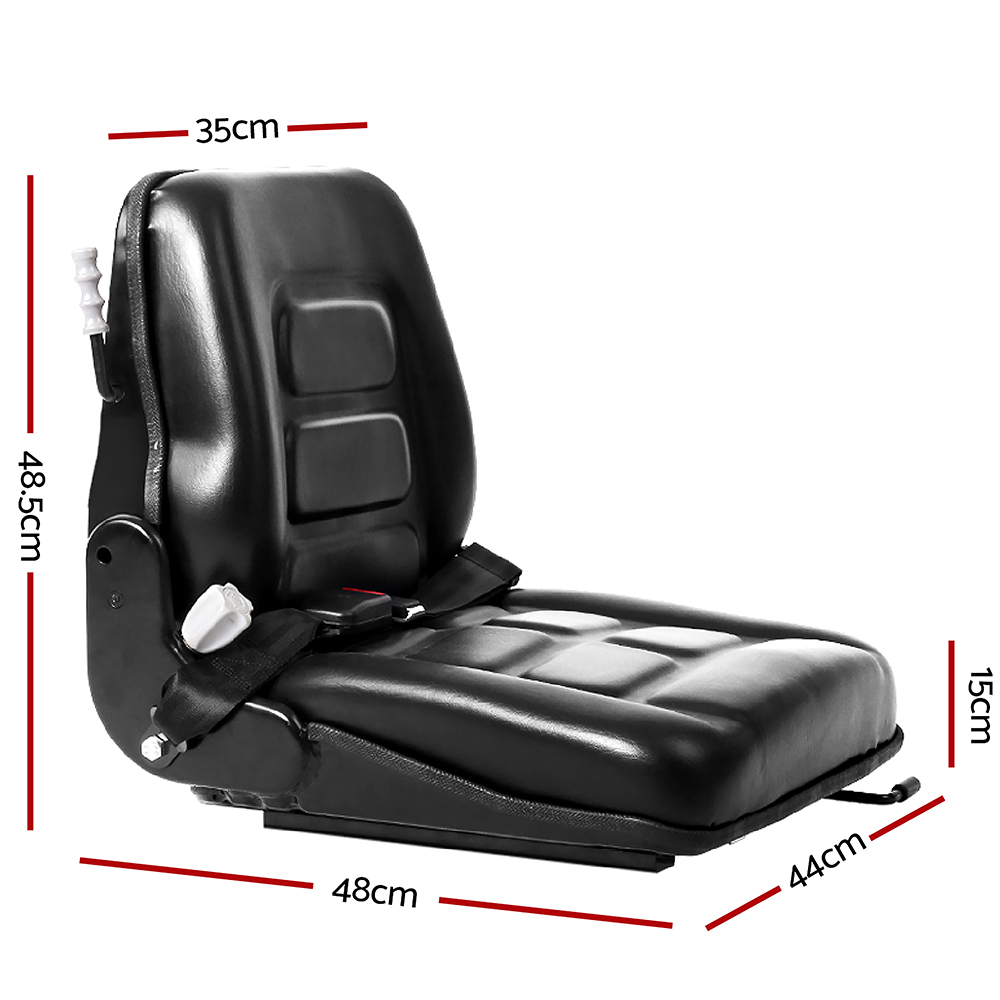 Giantz Tractor Seat Forklift Excavator Universal Backrest Truck PU Chair — image 2