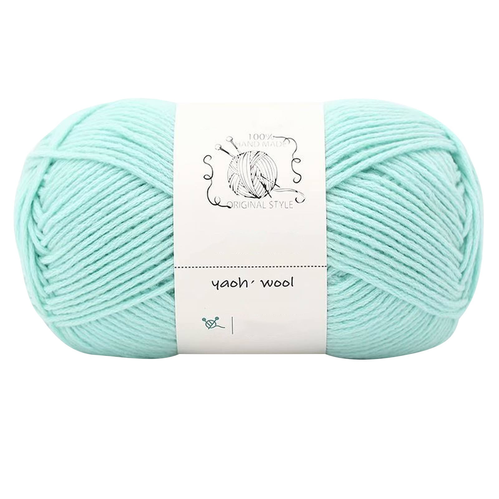 1 Pack 100 g Cotton Crochet Yarn, Soft Hand Knitting Yarn for Sweaters, Scarves, Cushions and DIY Crafts, Teal