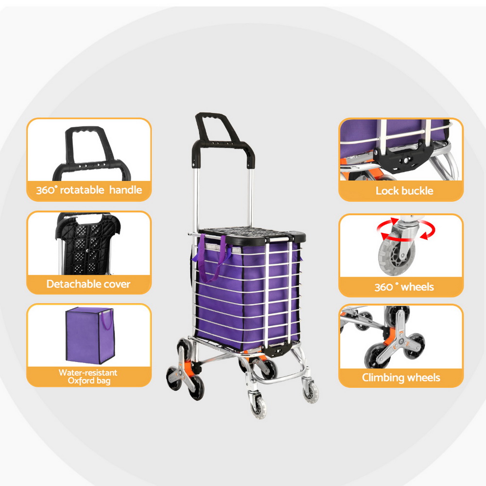Emajin Shopping Cart Trolley 35L Foldable Climbing Wheels โ image 6