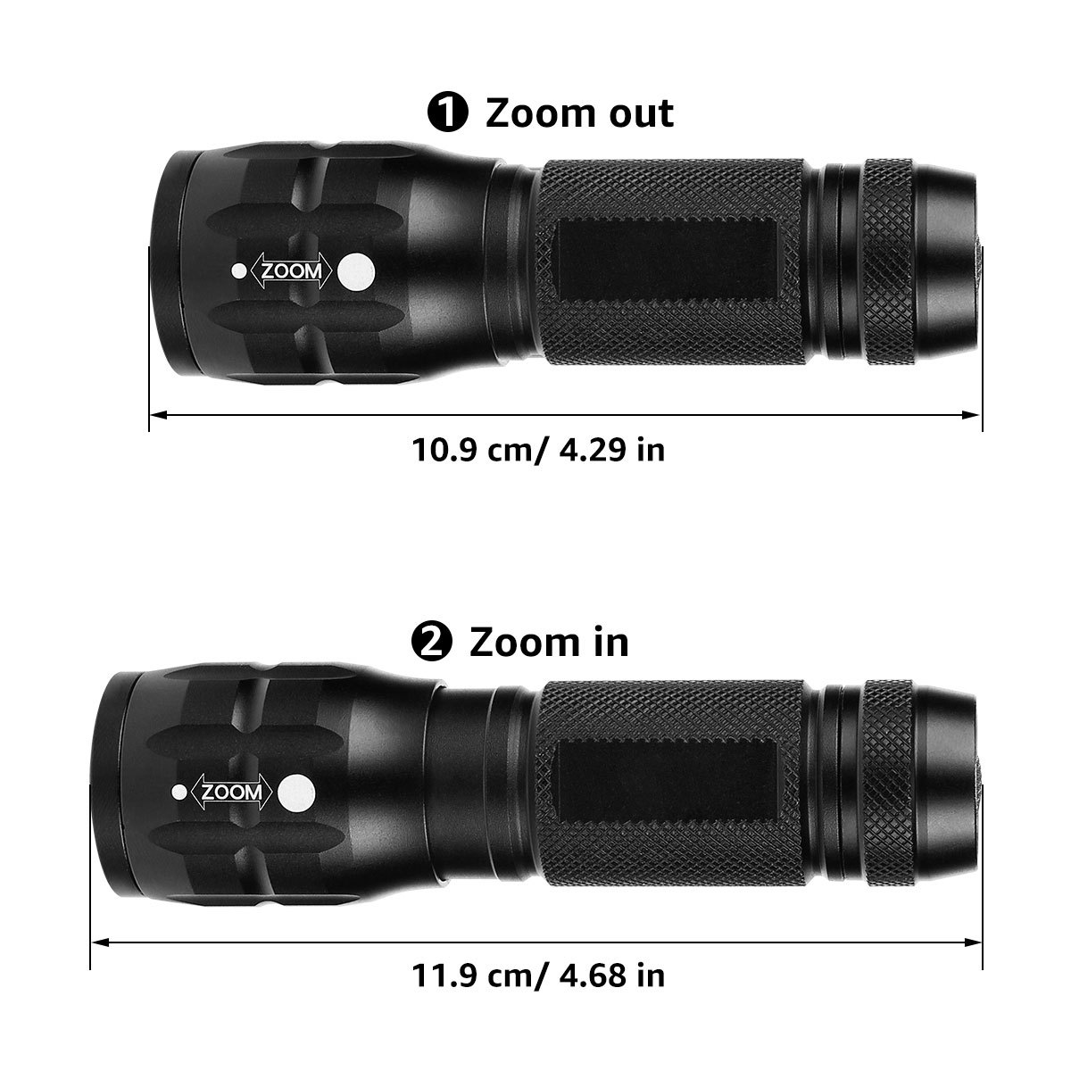 Compact Tactical LED Flashlight - Super Bright 160LM with Adjustable Zoom & Anti-Slip Grip โ image 6