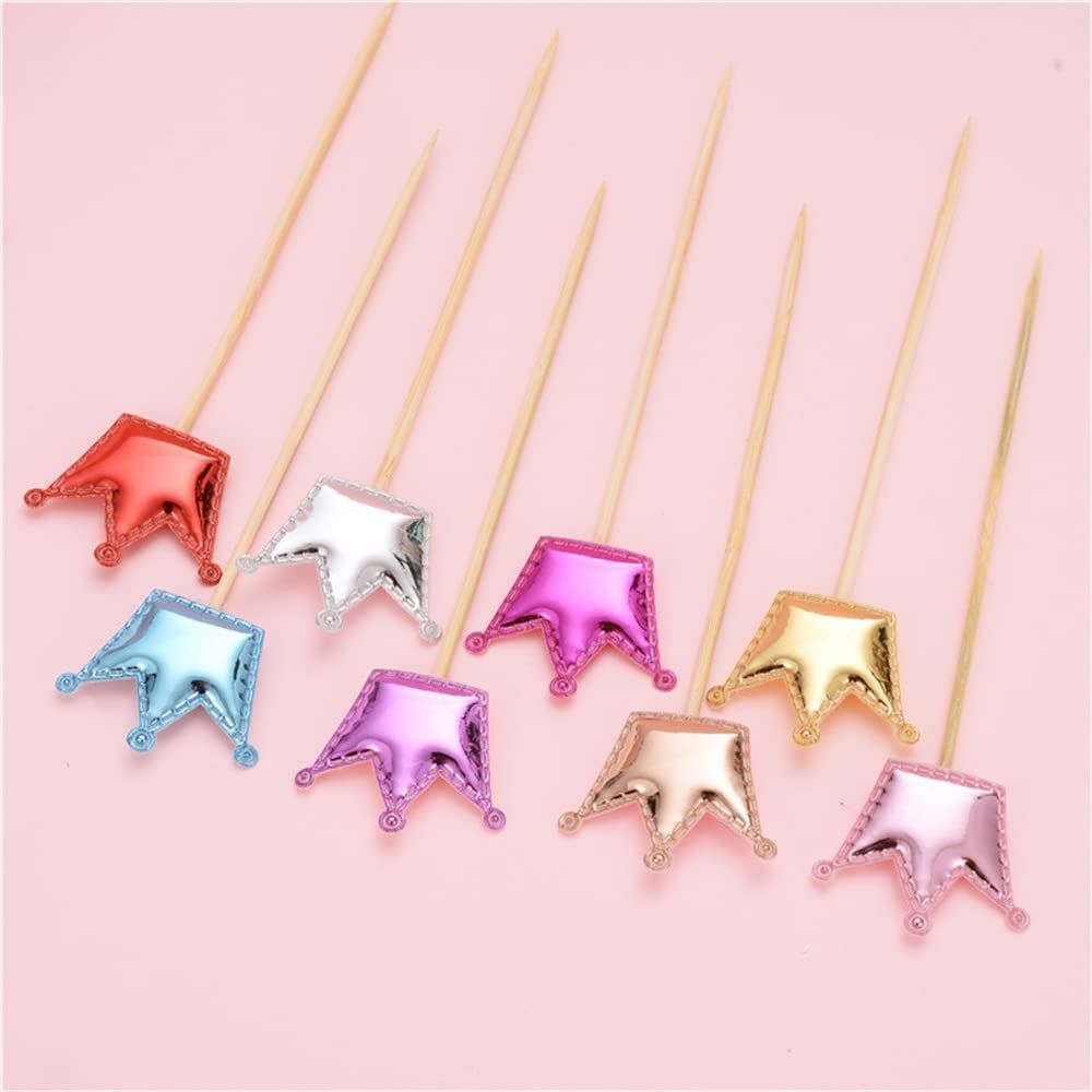 50pcs Cupcake Decoration Heart shaped Stars and Crown Cupcake Picks Mini Cake Decoration Colorful Cake Decoration DIY — image 3