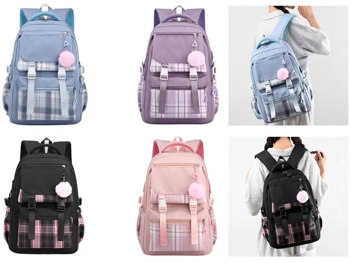 Girls School Student School Bag Outdoor Backpack - Youth School Bag - Backpack - Pink - Luxury Backpack - Laptop Bag - School Bag - Backpack - Rucksack - Large — image 2