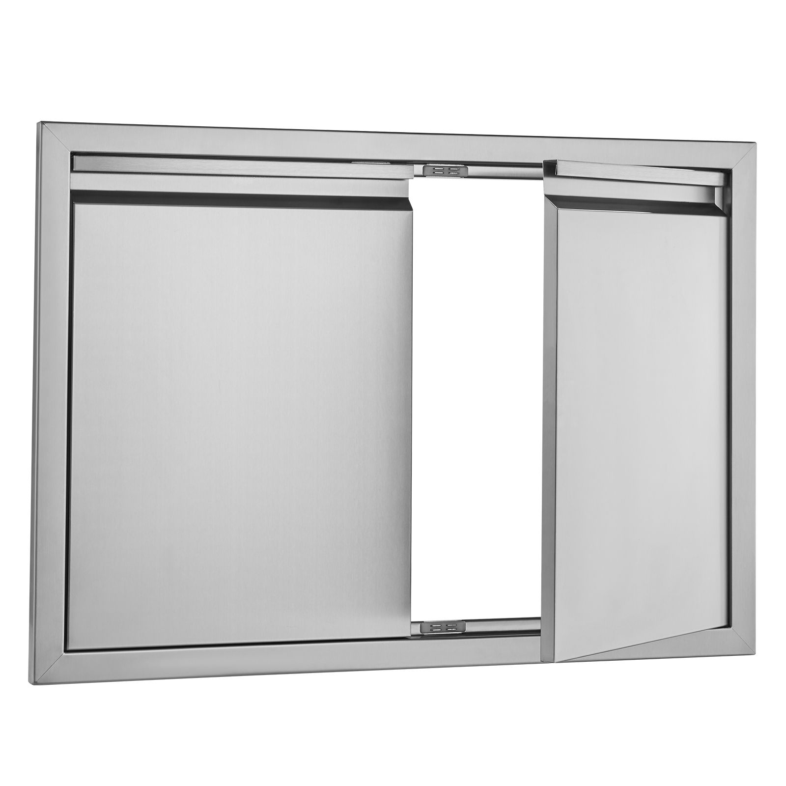 BBQ Access Door, 762 × 532 mm Double Outdoor Kitchen Door, Stainless Steel Flush Mount Door, Wall Vertical Door with Recessed Handles, for BBQ Island, Grilling