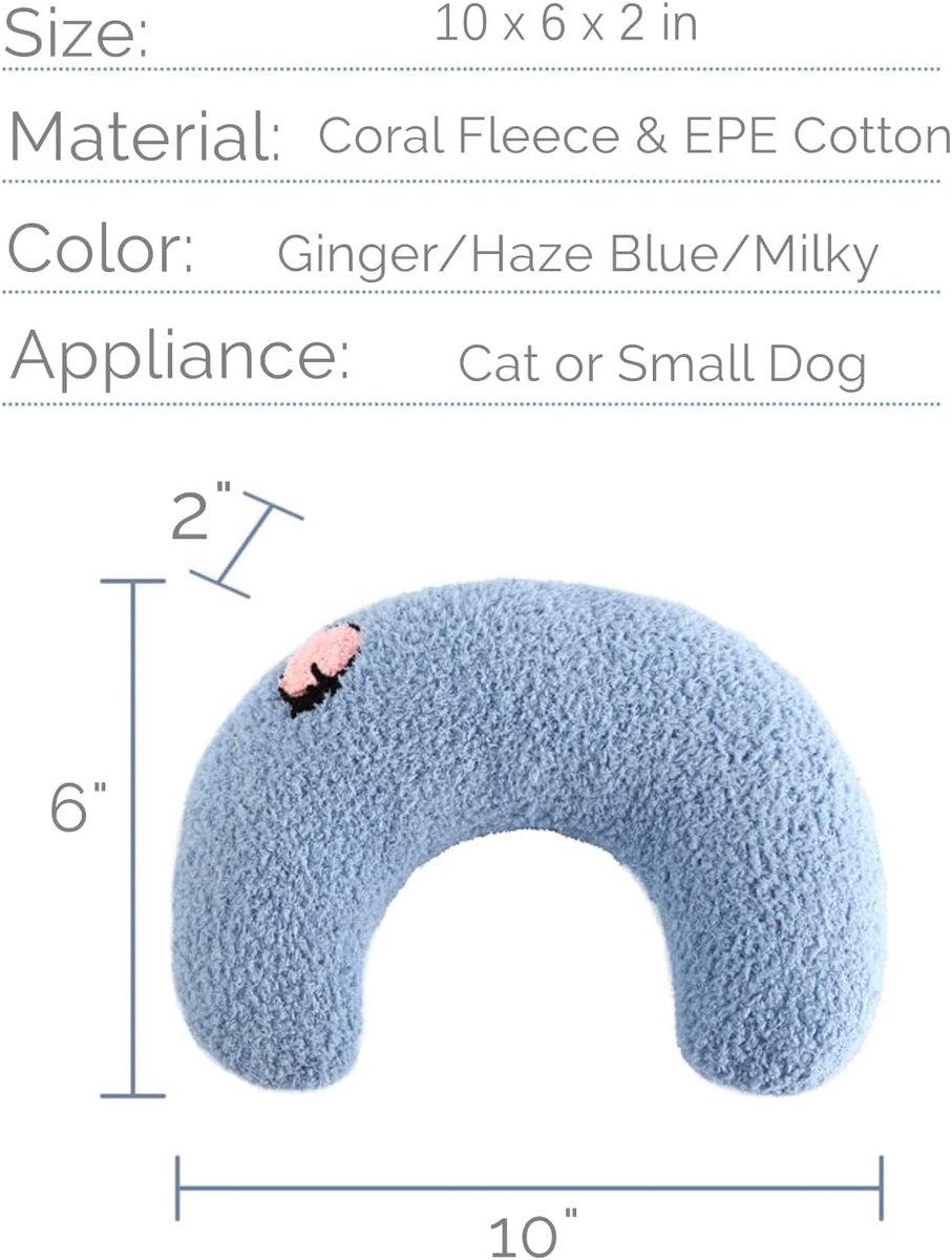 Pet Cushion - Soft Plush Pet Cushion - Cute Patterned Pet Mat - Comfortable Neck Support - Suitable for Cats and Dogs - Yellow — image 2
