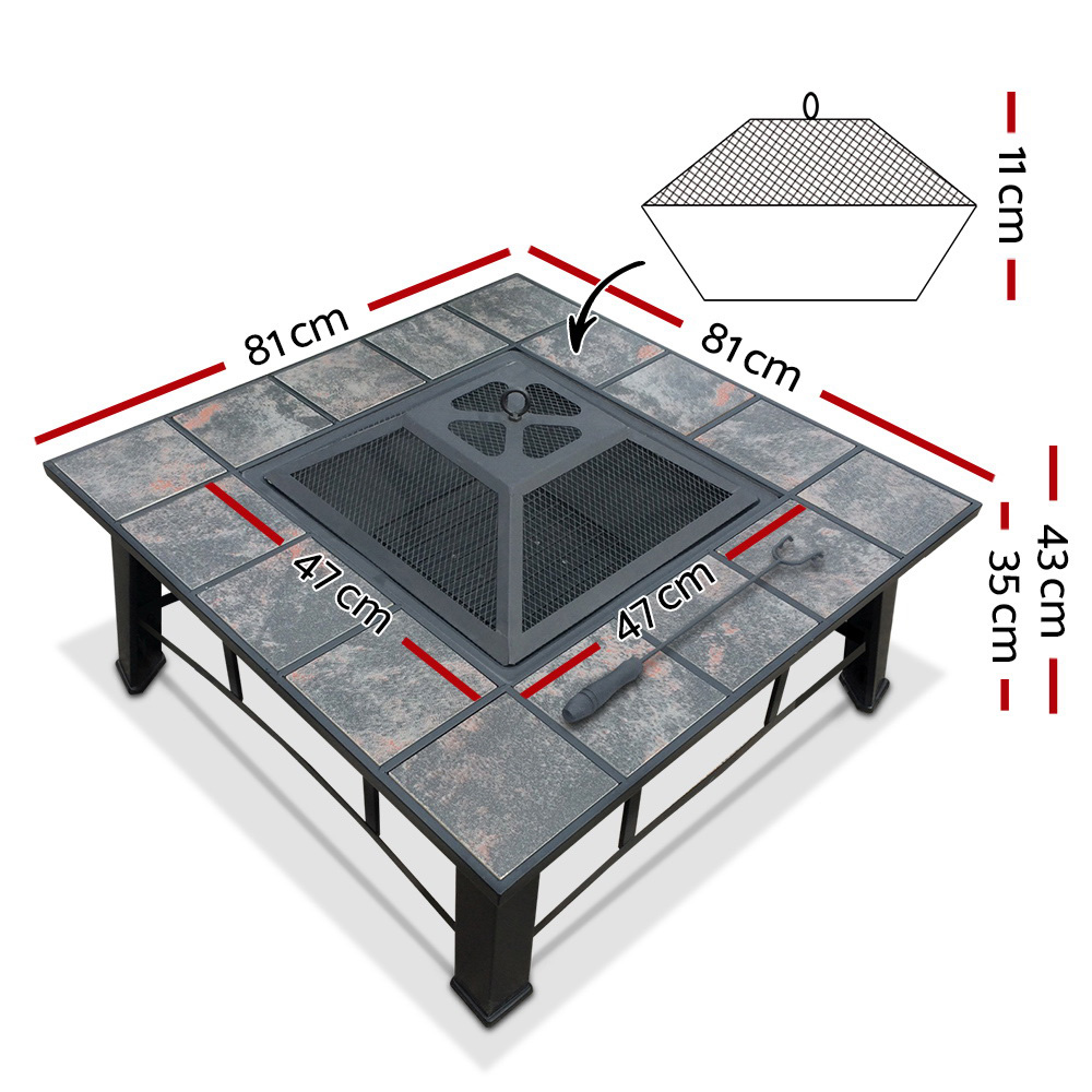 Grillz Fire Pit BBQ Grill Ice Bucket 4-In-1 Table — image 2