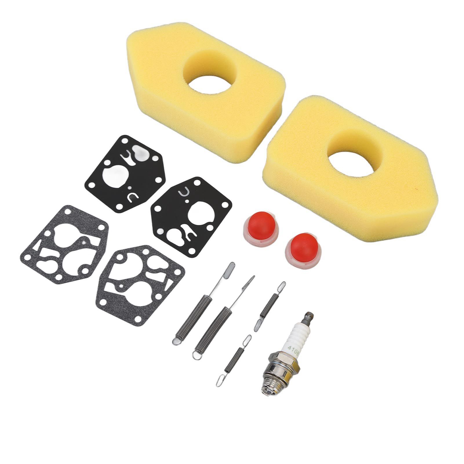 2 Packs Mower Repair Kit Air Filter Membrane Primer Bulb Spring Spark Plug for Classic Sprint 3.5‑4.5HP Q45 35 375 40 Motor — image 3