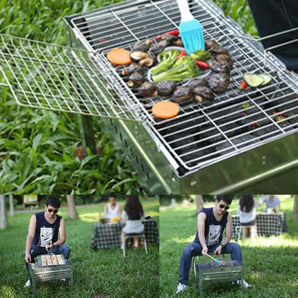 Non-Stick Fish Grilling Basket Metal Handle Barbecue Tool Meat Bacon Net BBQ Rack Grill Outdoor Steel Accessories โ image 5