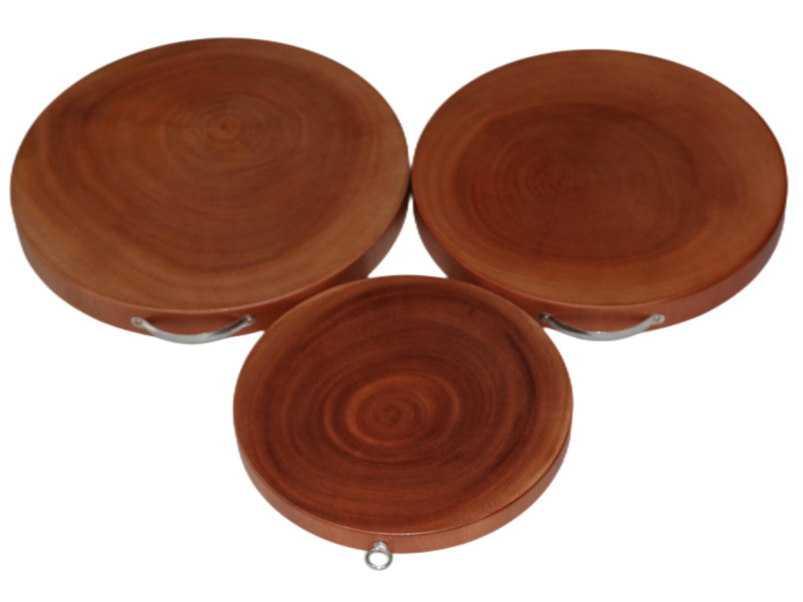 YES4HOMES 3 Natural Hardwood Hygienic Kitchen Cutting Wooden Chopping Board Round — image 3