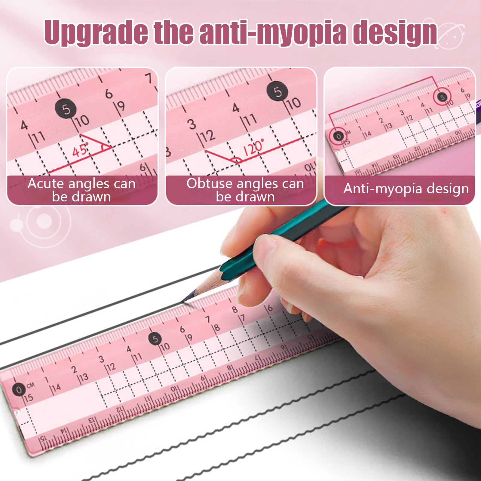 Compass Geometry Tool, Protractor and Compass Set, Metal Box Drawing Compass with Rulers, Math Compass Kit, Shatterproof Storage Box, for Stationery Supplies โ image 4