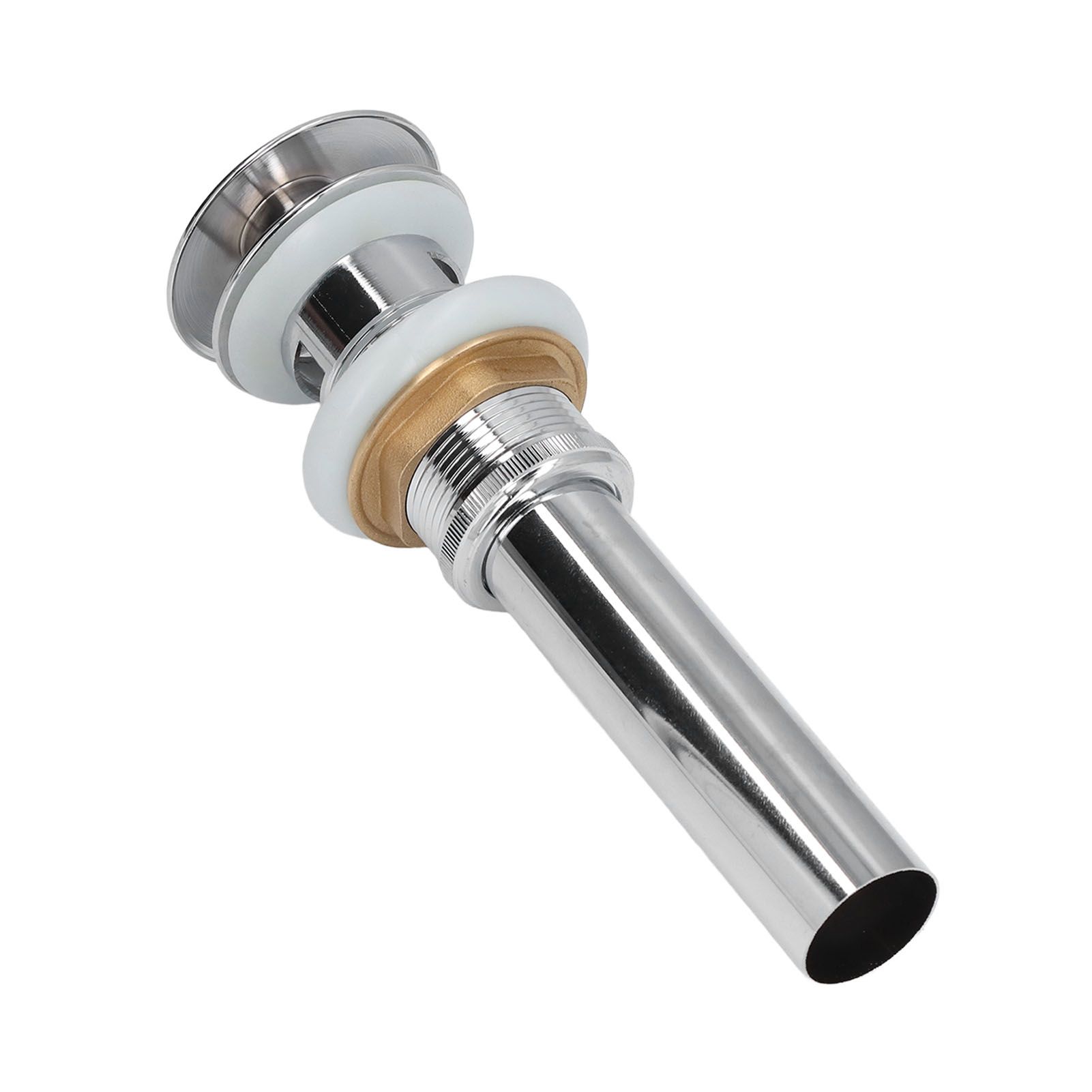 Sink Drain Stopper Copper Stainless Steel Bathroom Wash Basin Sink Drain Part for Home KitchenSilver with Overflow โ image 4