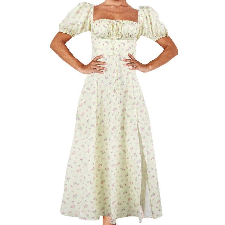 Hongyi Floral Long Dress Summer 2026 New pollen floret M Size: M; Height (cm): 160-165; Weight (kg): 50-55; Bust (cm): 86-90; Waist (cm): 70-74; Shoulder width — image 6