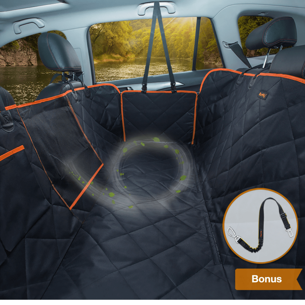 iBuddy Dog Seat Cover Car Hammock w/ Mesh Window & Dog Seat Belt โ image 2