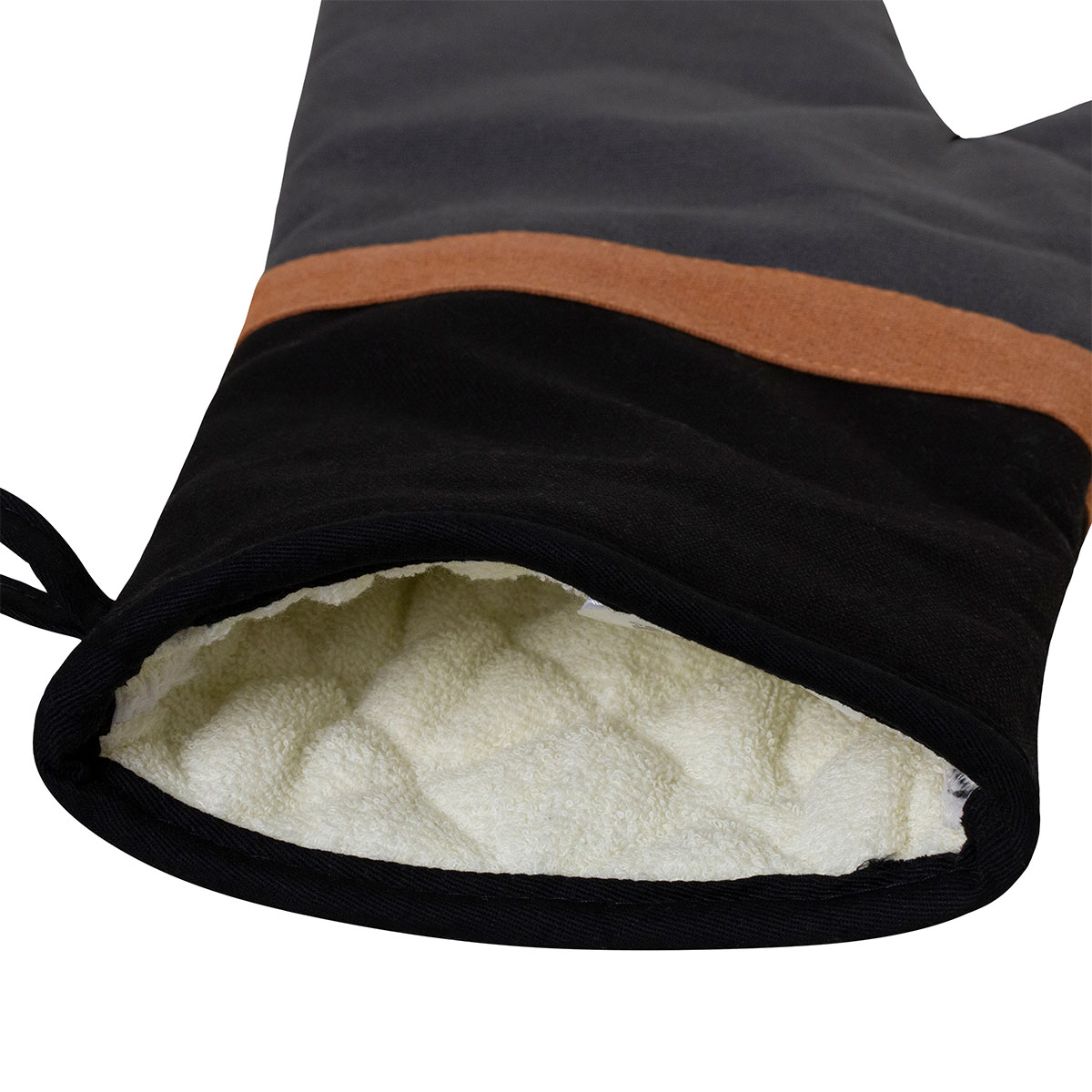J Elliot Home Selby Cotton Oven Mitt 34 × 15 cm Charcoal & Black — image 2