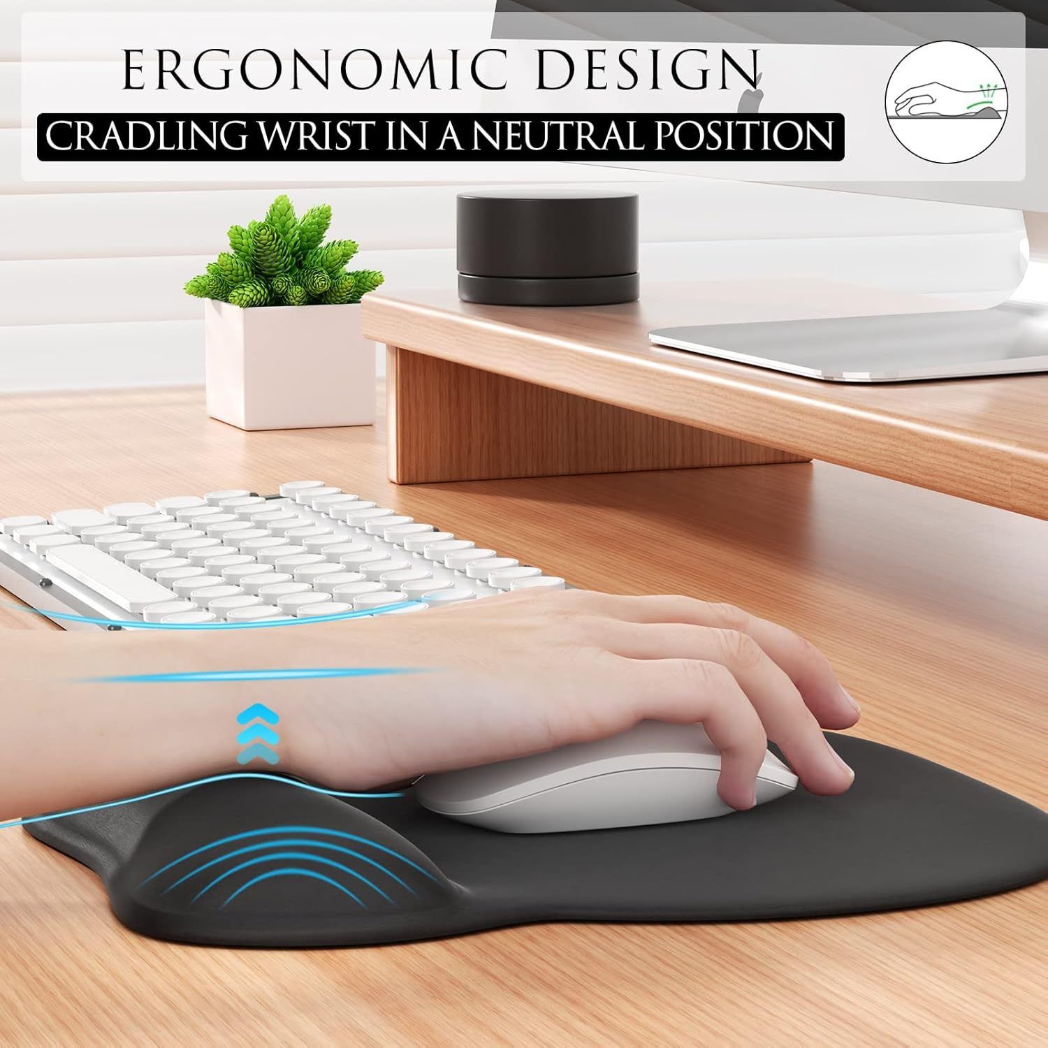 Black silicone wrist rest with 20-in-1 electronics cleaning kit - portable multi-functional brush set, ergonomic mouse pad, suitable for office and travel โ image 5