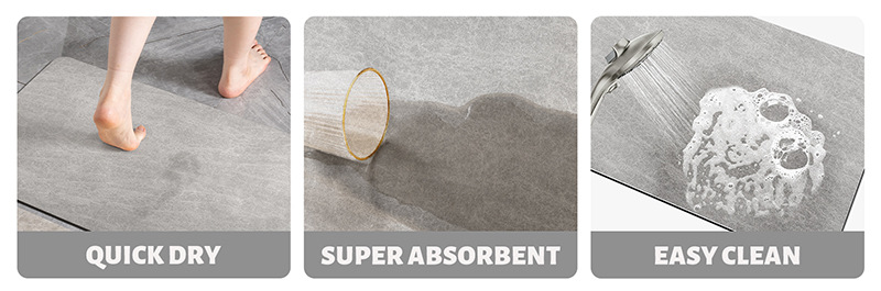 Oval dark Beige Quick-Dry Absorbent Non-Slip Bath Rug for Bathroom, Kitchen & Entryway 50 × 80cm — image 5