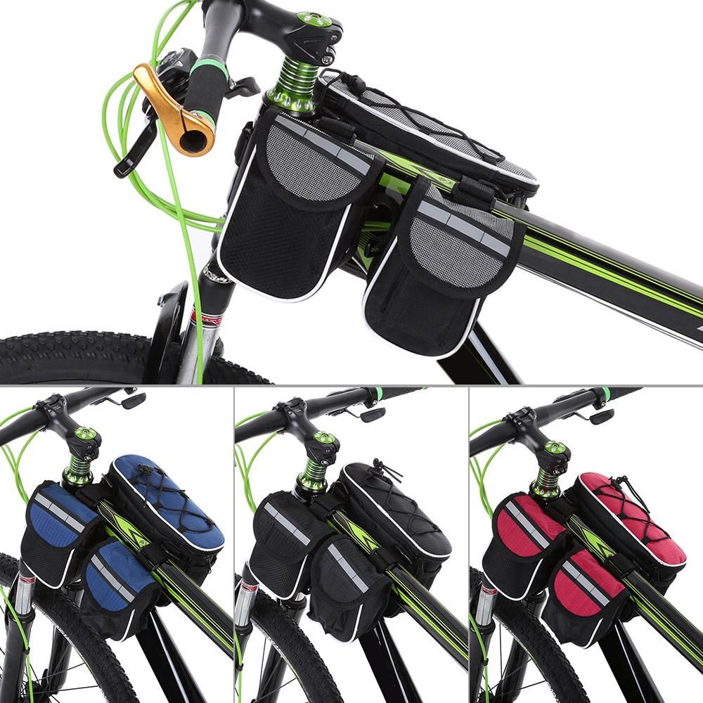 Detachable Bicycle Front Frame Tube Crossbody Storage Bag Blue โ image 2