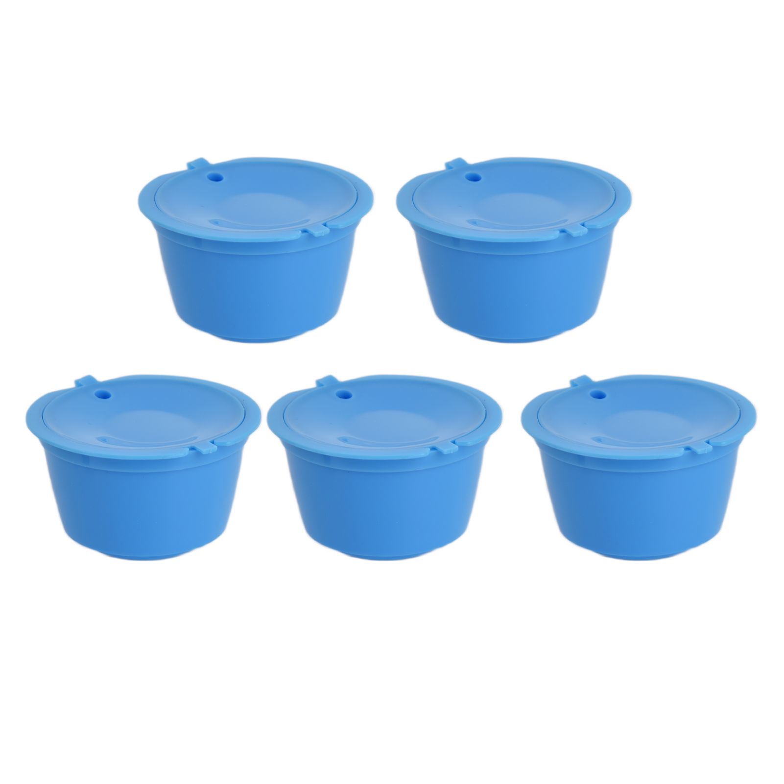 5Pcs 50ml Coffee Capsule Reusable Coffee Filter Cup with Spoon for DOLCE GUSTO Coffee MachineBlue โ image 3