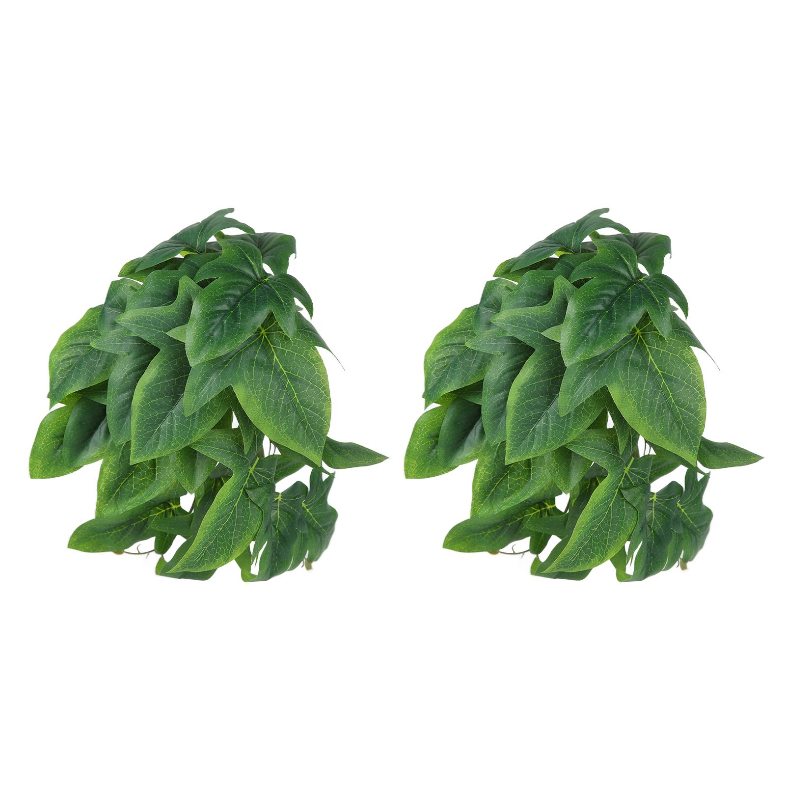 2PCS Artificial Water Plant Simulation Vine Lifelike Plastic Leaves Decoration with Suction Cup for Fish TankSweet Potato Leaves — image 2
