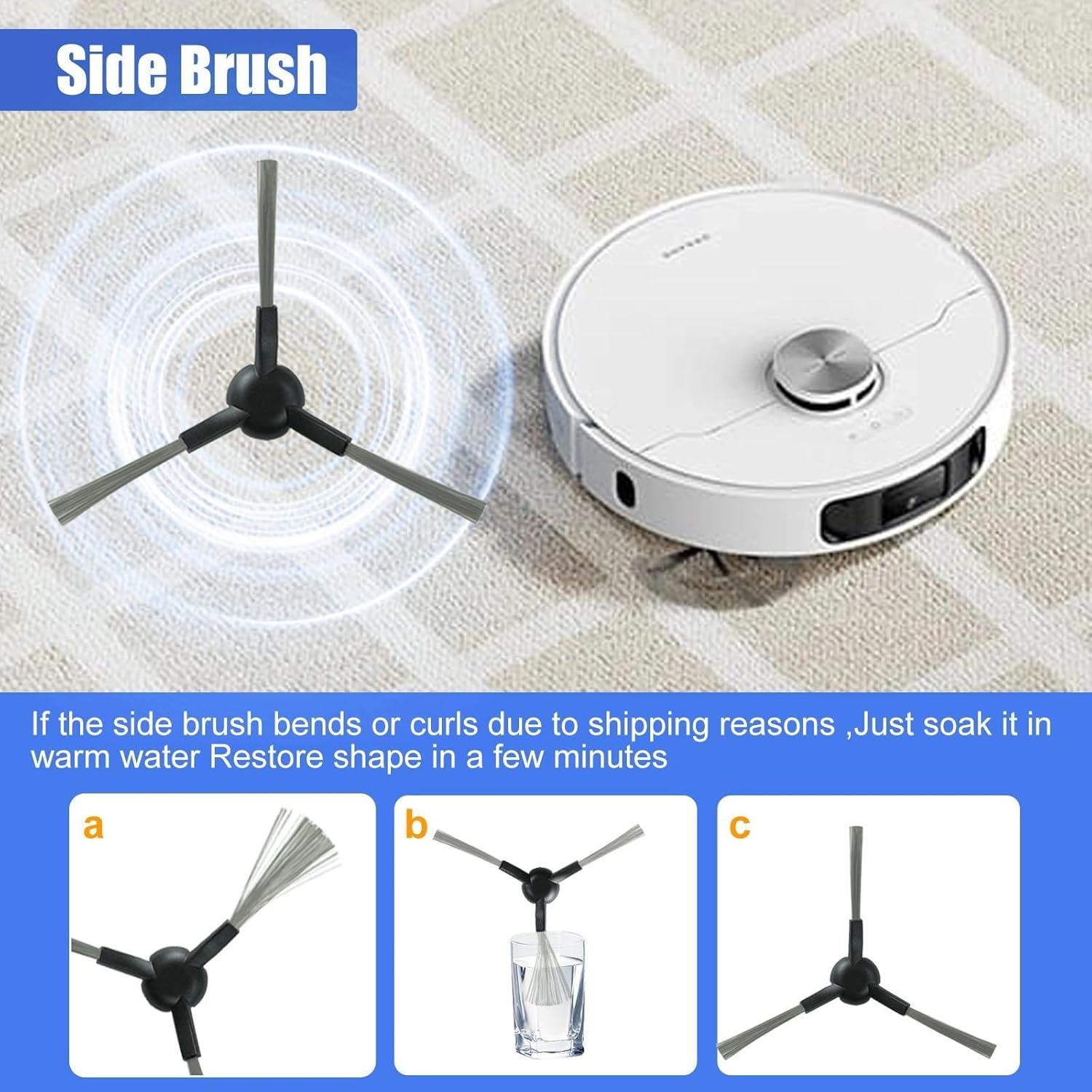 Replacement Parts Kits for Dreame L10s Ultra Gen 2/ L10s Pro Ultra Heat/ X30 Ultra/Mova E30 Ultra Vacuum Cleaners 1 Brush Roll 4 Side Brushes 4 Mops 4 Filters — image 6