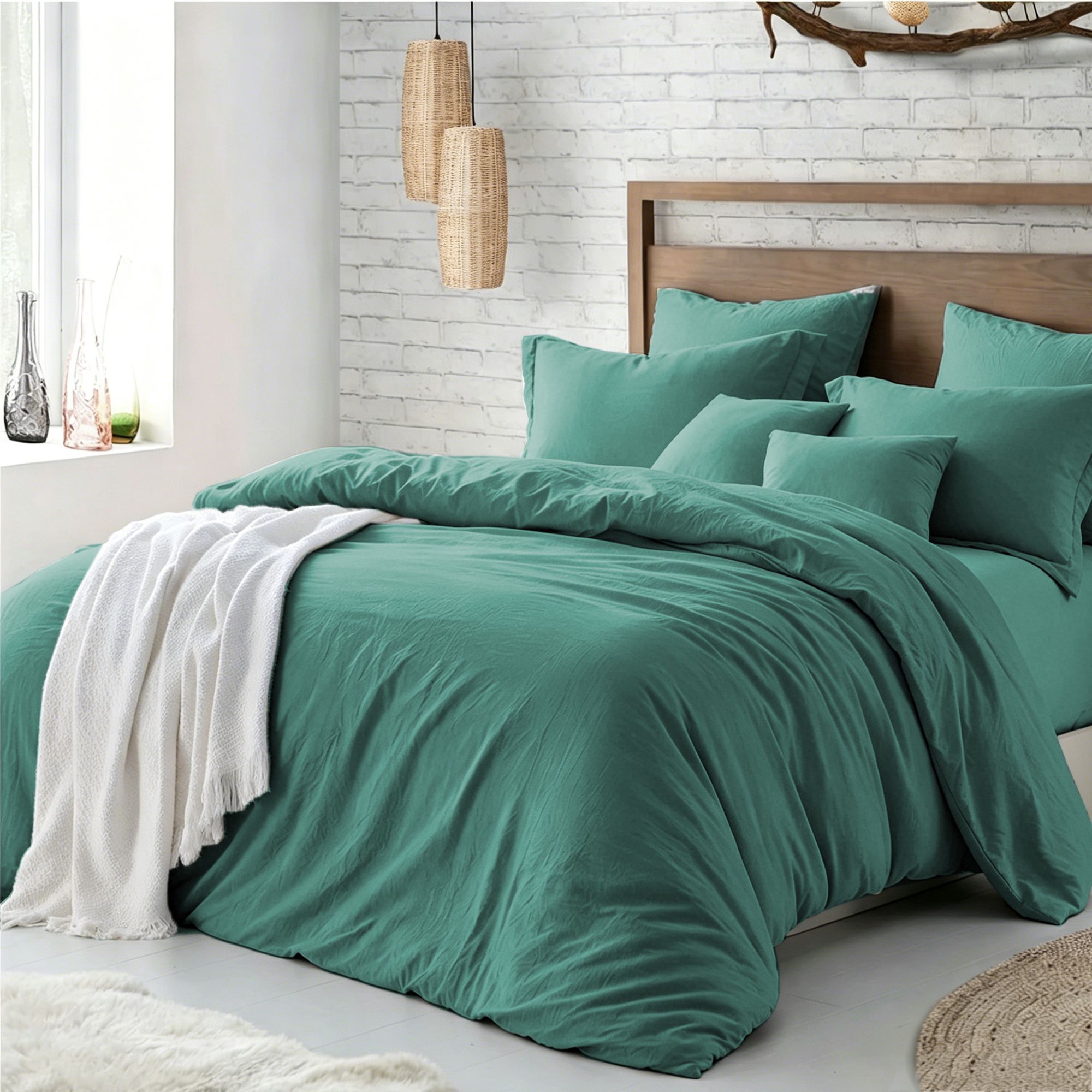 Hotel Soft Microfiber Duvet Cover Set-2000TC Quilt Cover Set & Pillowcases -1 Donna Cover Zipper Closure & 1 x Pillowcases-Breathable Bedding - Wrinkle, Fade