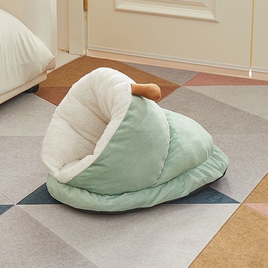 Cat Bed - Comfortable Slipper-Shaped Cat Bed - Semi-Closed Pet Den - Suitable for Indoor Cats and Small Dogs - Warm Plush Cat and Dog Bed - Non-Slip Bottom