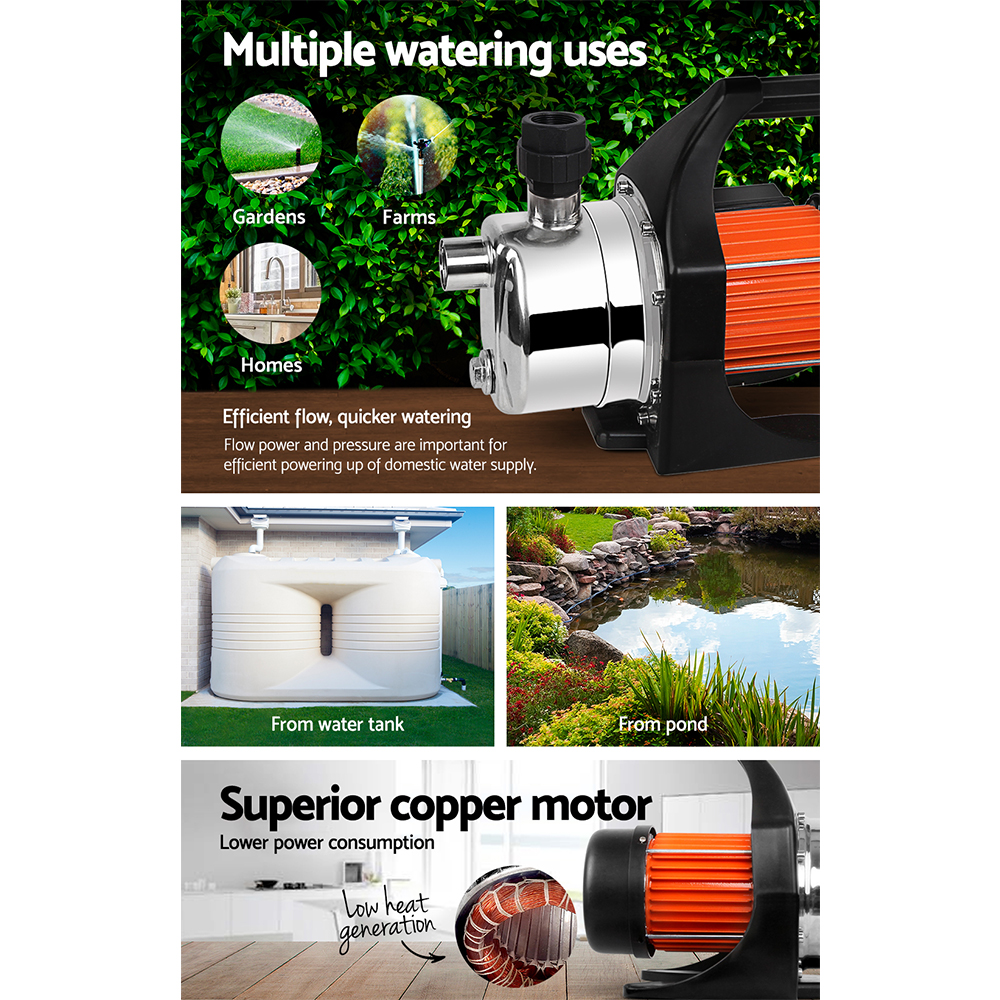 Giantz Garden Water Pump High Pressure 800W Max Tank Rain Farm Irrigation House โ image 5