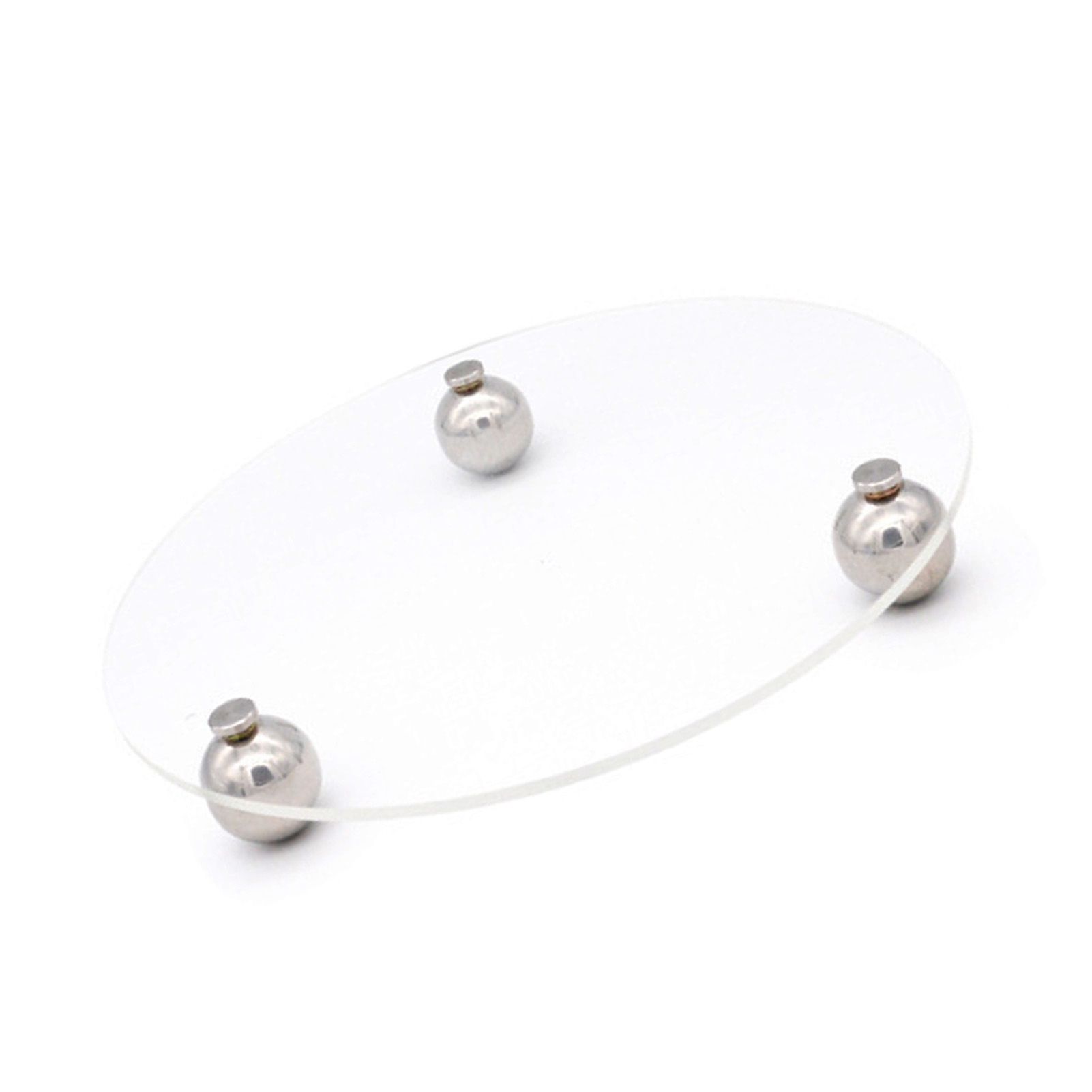 Acrylic Storage Tray Clear Transparent Stainless Steel Round Feet Minimalist Style Decorative Practical Desktop Shelf for Cafes Round โ image 3