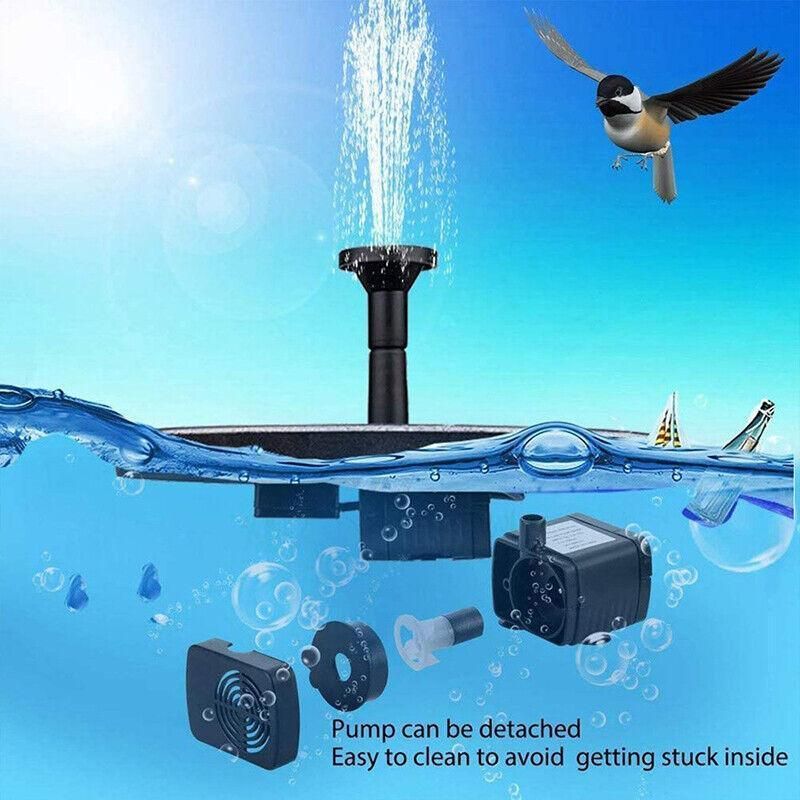 2022 Outdoor Solar Powered Floating Bird Bath Water Fountain Pump Garden Pond Au — image 3