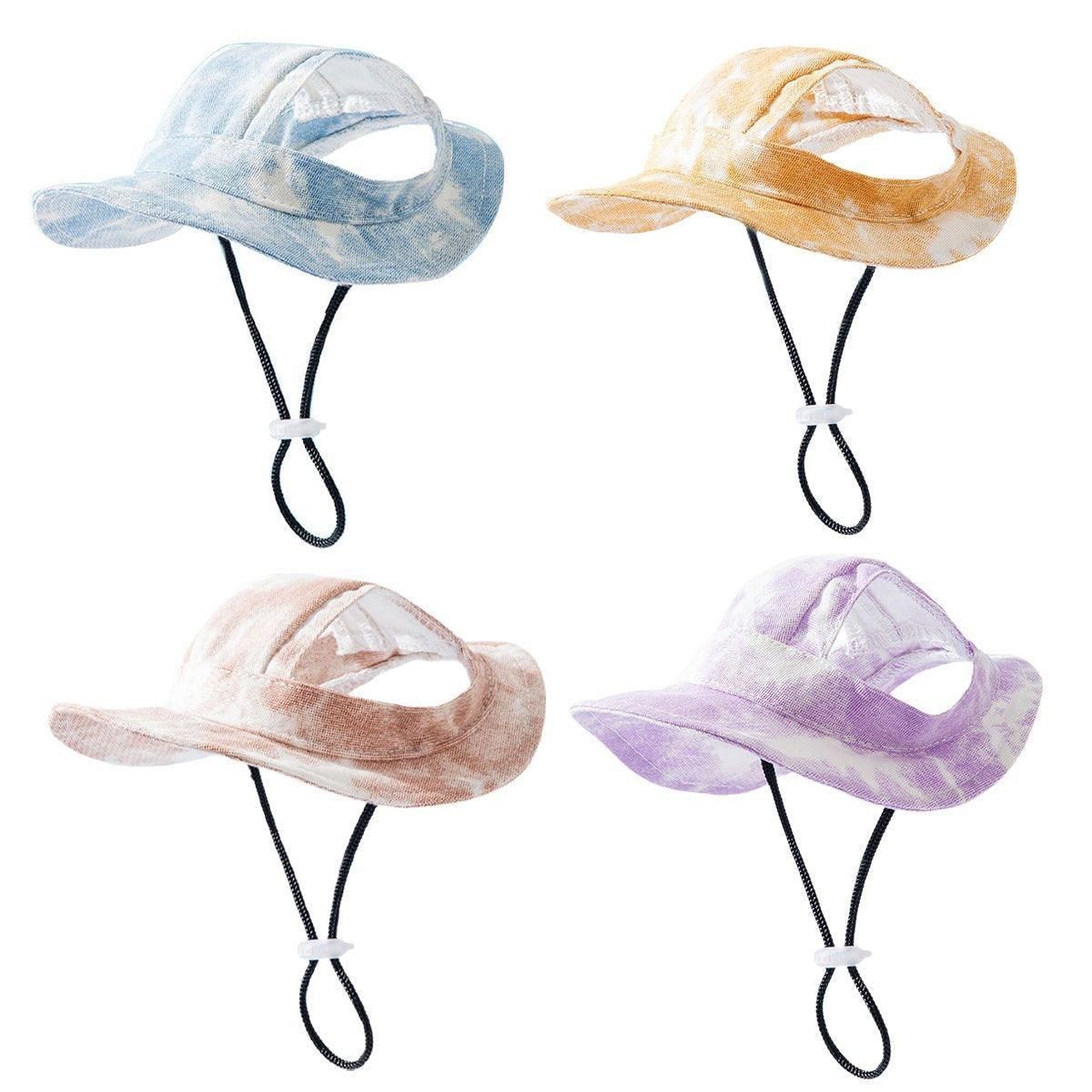 Adjustable Pet Hat with Cute Leaky Ears Sunscreen Fisherman Hat Four Seasons Use - Orange Red - L — image 3