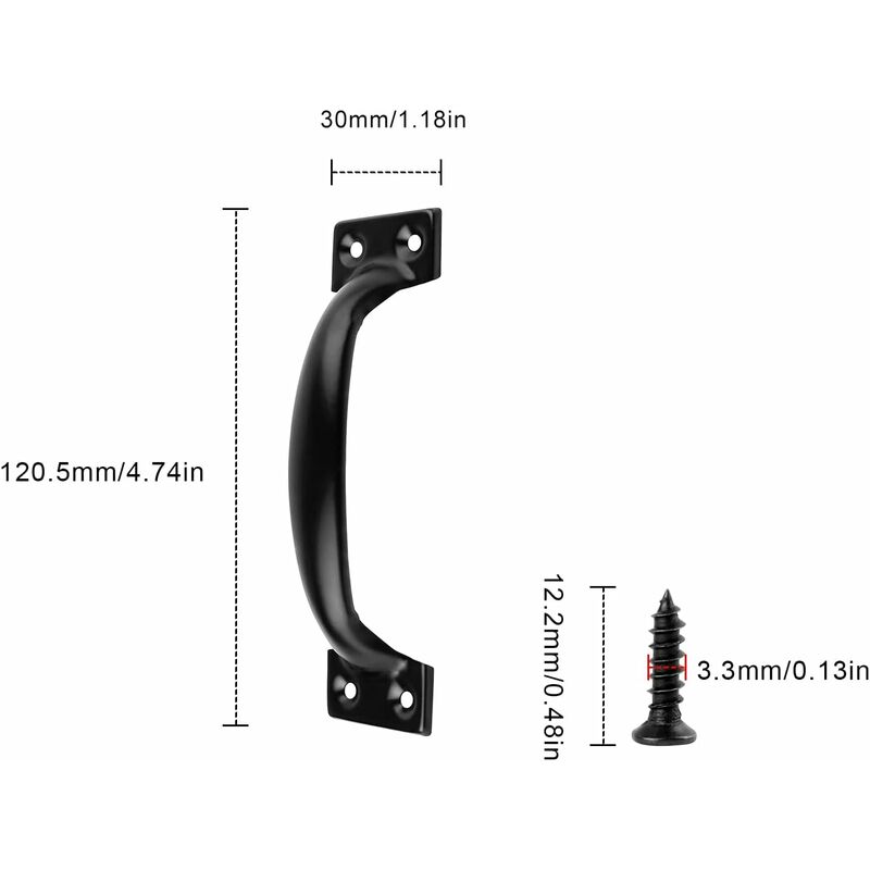 Black Furniture Handle, 10 Pieces Kitchen Cabinet Handles, Arc Drawer Handles, Effortless Push And Pull, With 40 โ image 2