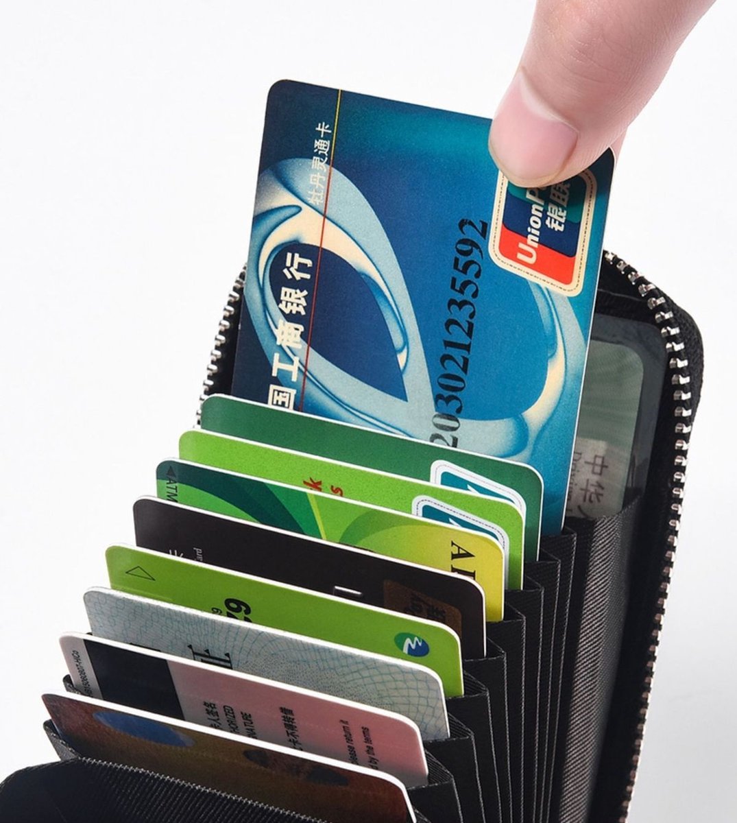 Card Holder for 12 Cards with Anti-RFID | Wallet | Credit Card Holder | With Cash & Coin Compartment | With Driver's License Compartment | PU Leather — image 3