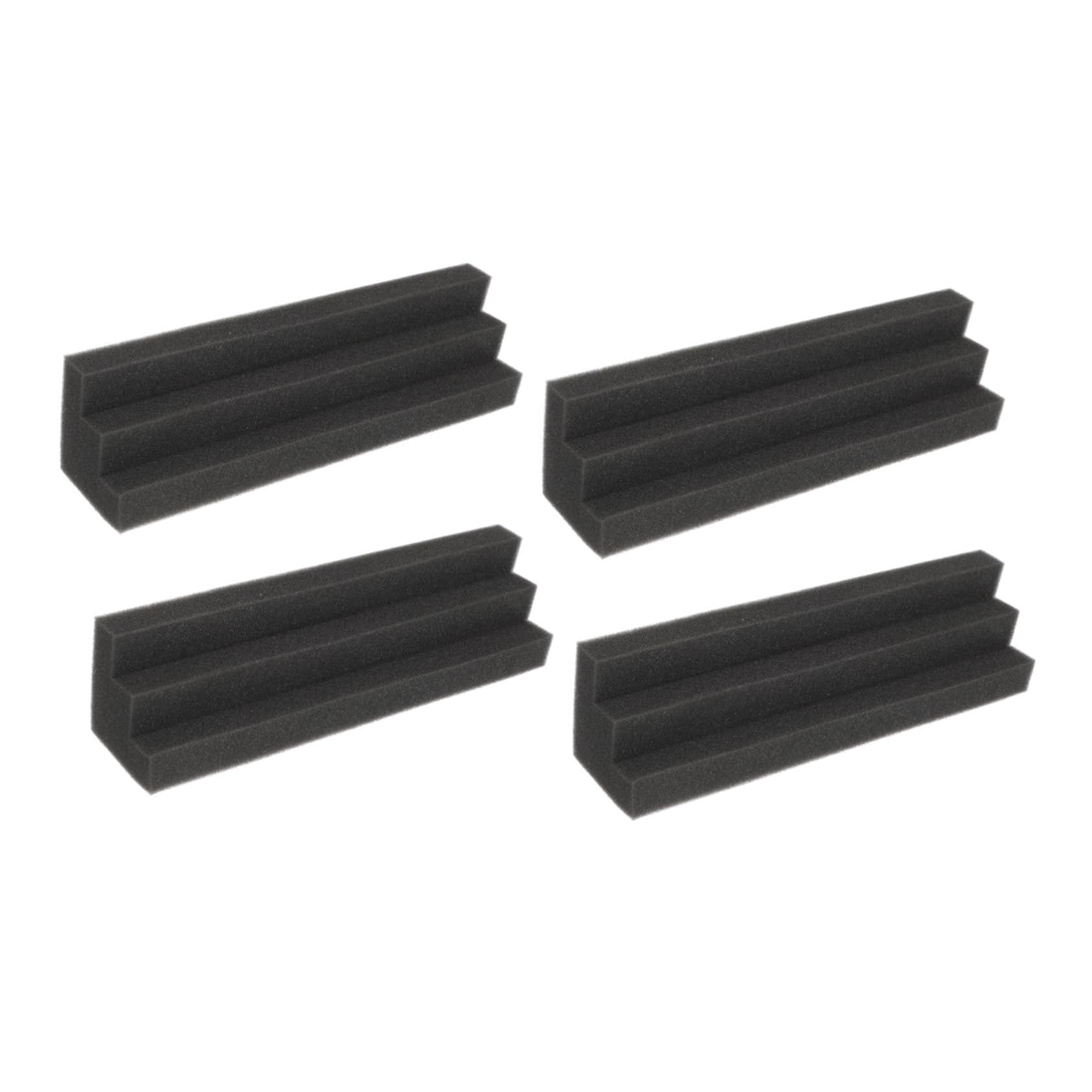Foam Bass Traps Corner Block foam, Studio Foam Sound Proof Foam Panles Noise Dampening Wall Soundproofing(12"X3"X3", Black)4pes